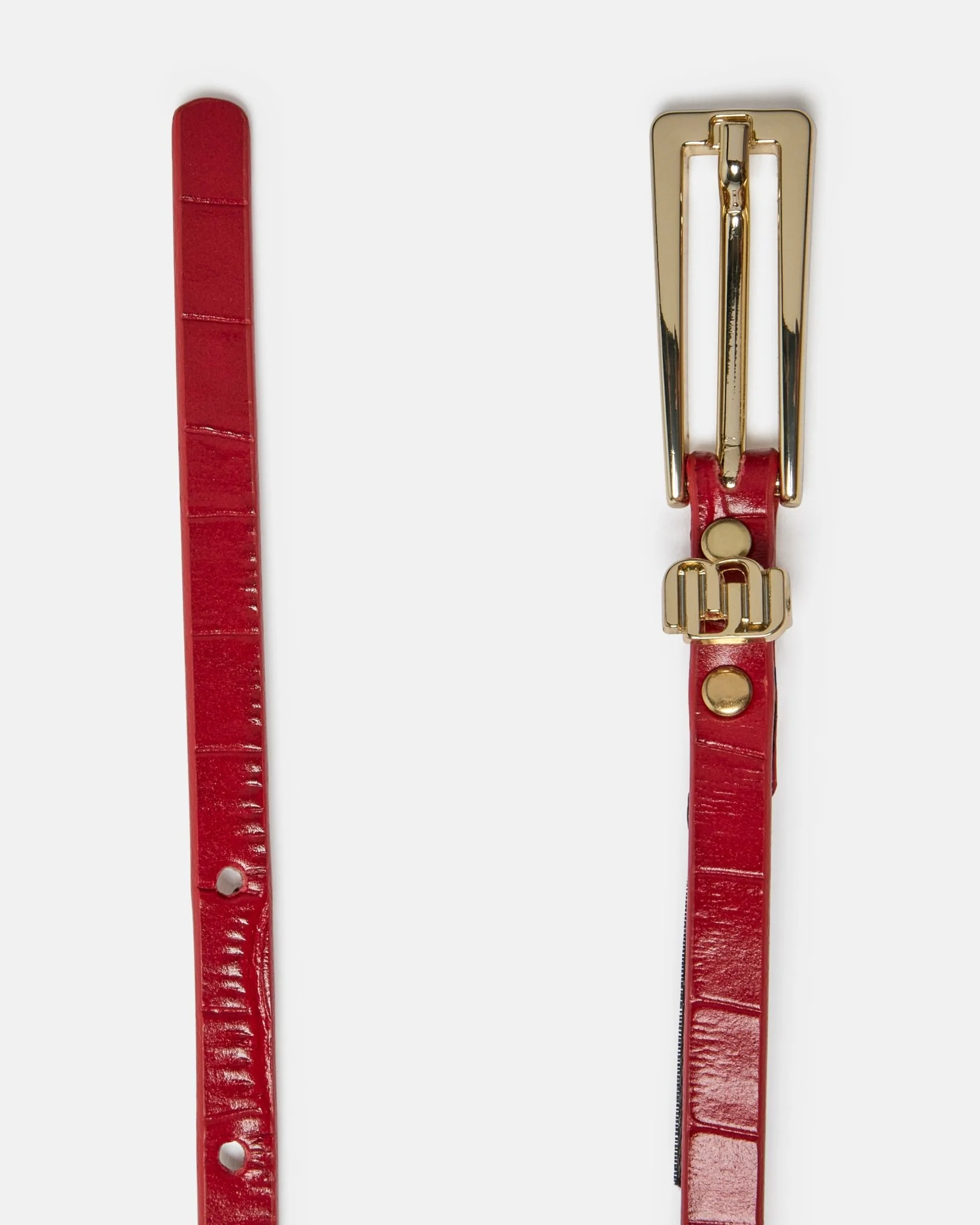 CEINTURE ATYA/CROC - En cuir croco rouge