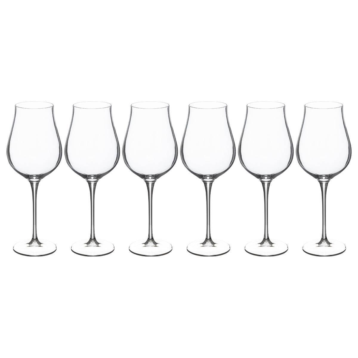Set of 6 "Oriane" wine glasses 400 ml, Transparent