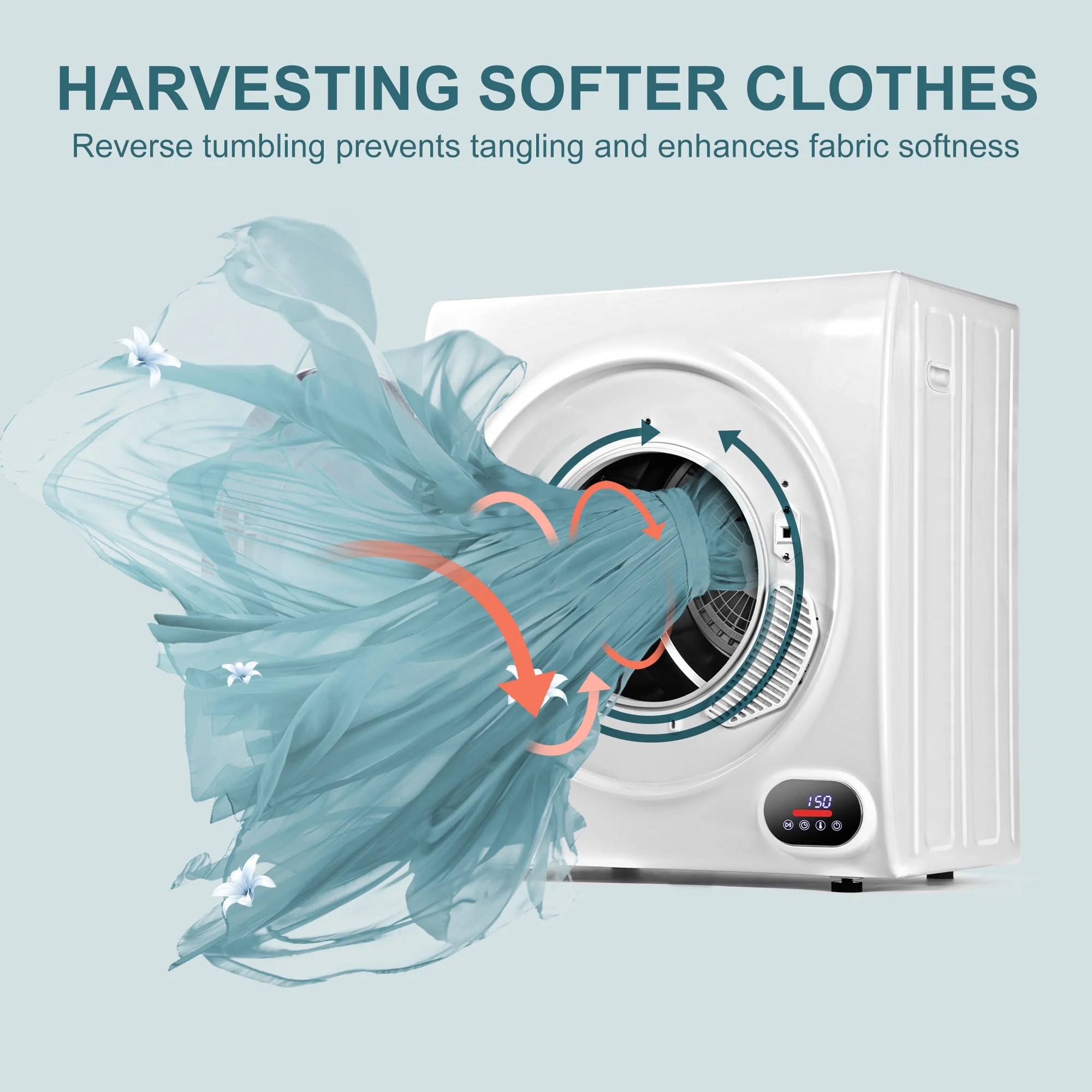 Simzlife 1.6 Cu. ft. Portable Clothes Dryer, Electric Compact Dryer Machine, 19.5 in W, 23.6 in H - Image 23