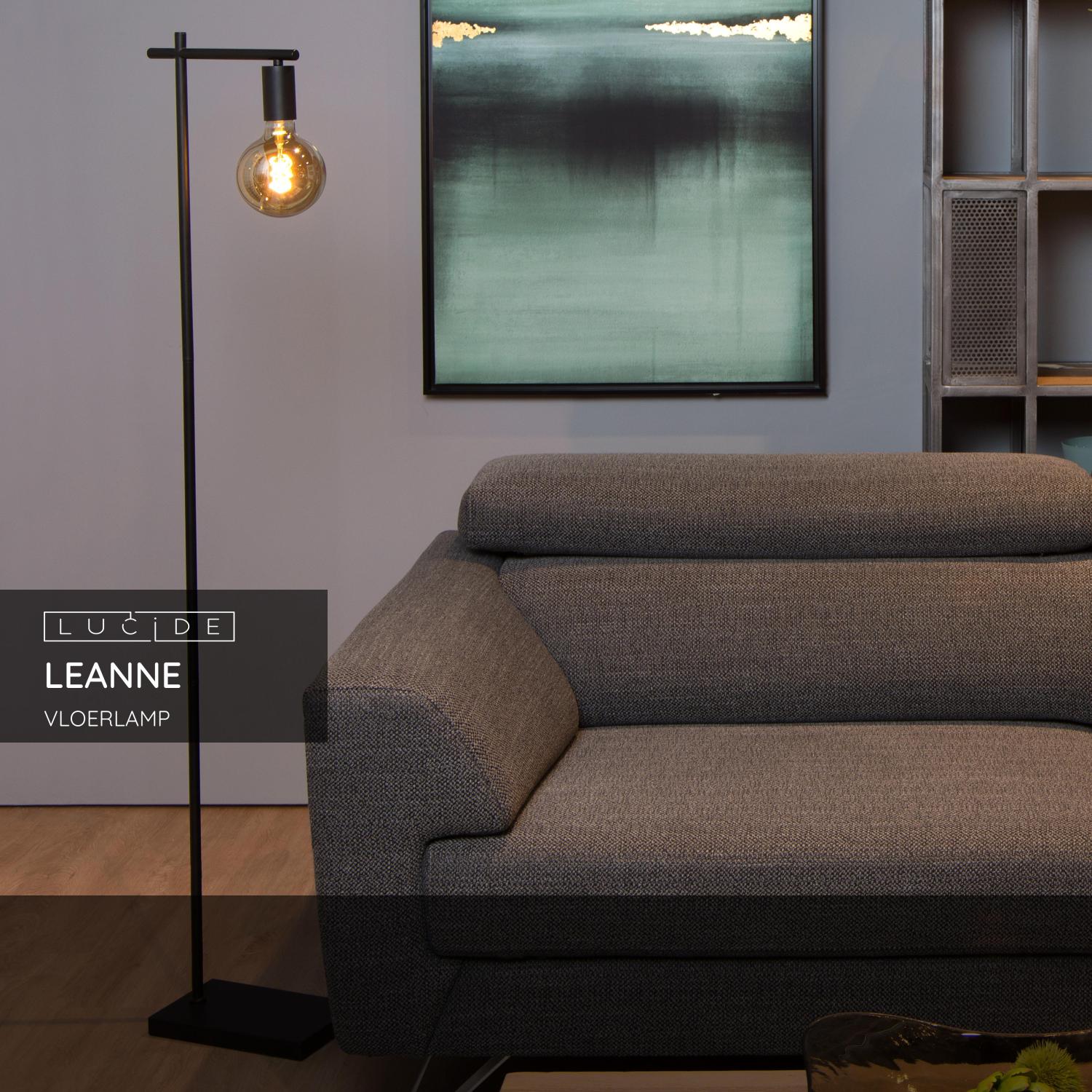 Lucide LEANNE Vloerlamp - Zwart