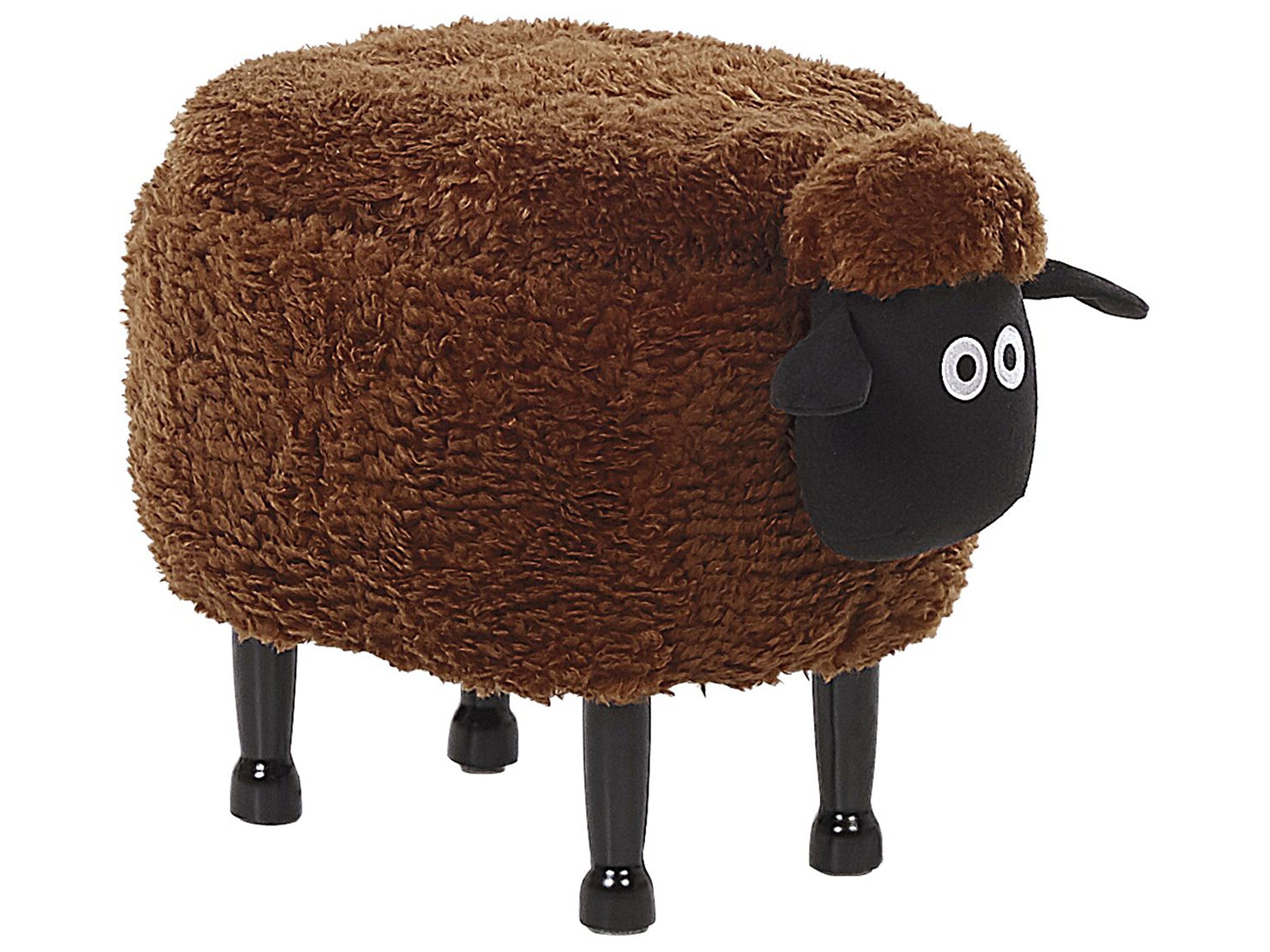 Storage Animal Stool SHEEP Fabric Brown Sheep
