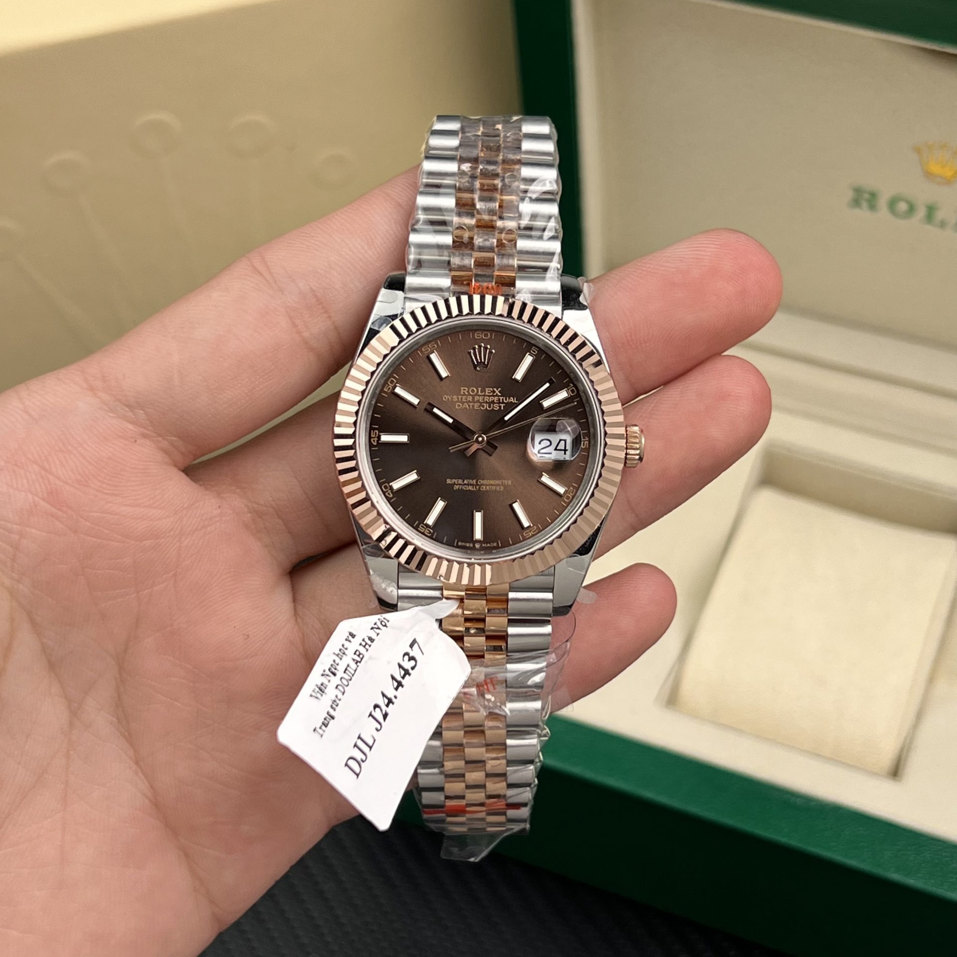 Rolex Replica Watches DateJust Gold Wrapped Chocolate Dial GM Factory 41mm - Elite Watch Atelier