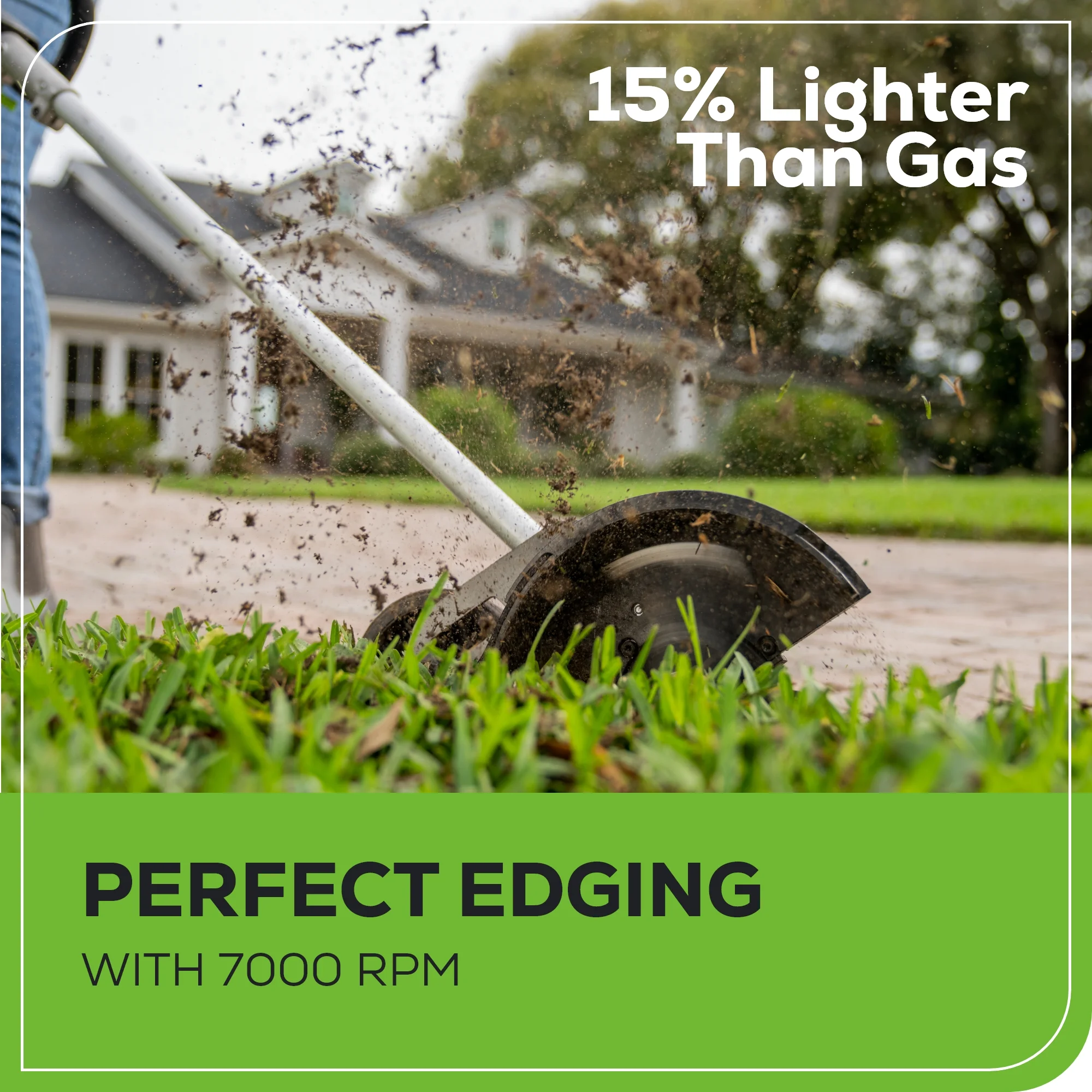 Greenworks 60V 8" Brushless Cordless Edger, 2.0 Ah Battery and Charger Included - Image 14