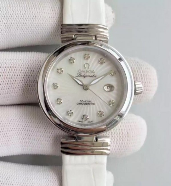 Replica Omega De Ville Lady SS White Dial Leather Strap A8520 - Top club