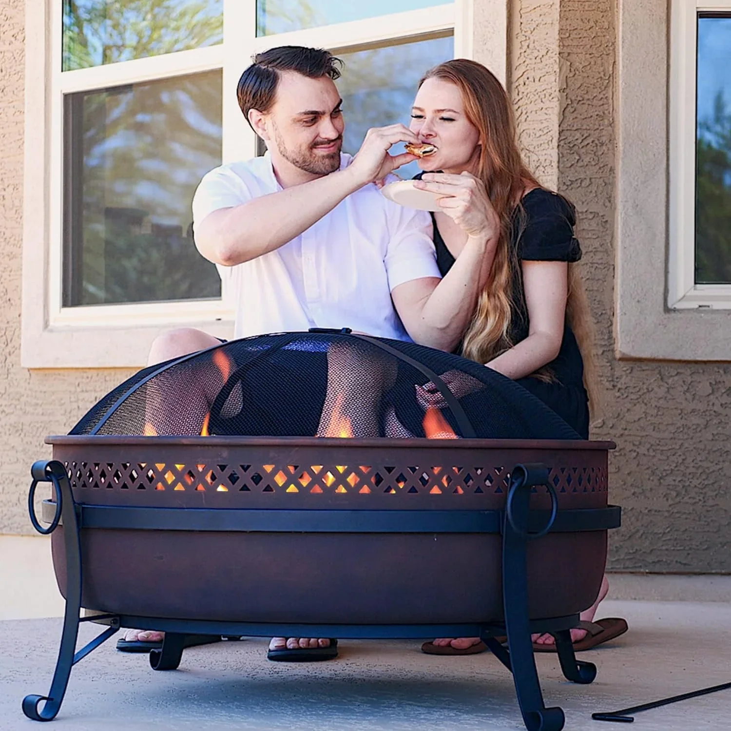 SUNCREAT 42-Inch Wood Burning Patio Fire Pit, Black, 42.1 Inch Diameter x 25.2 Inch High - Image 13 SUNCREAT 42-Inch Wood Burning Patio Fire Pit, Black, 42.1 Inch Diameter x 25.2 Inch High - Image 13