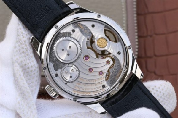Replica IWC Portuguese Tourbillon IW5463 SS YLF Green Dial RG Markers Black Leather Strap A98900 - Top club