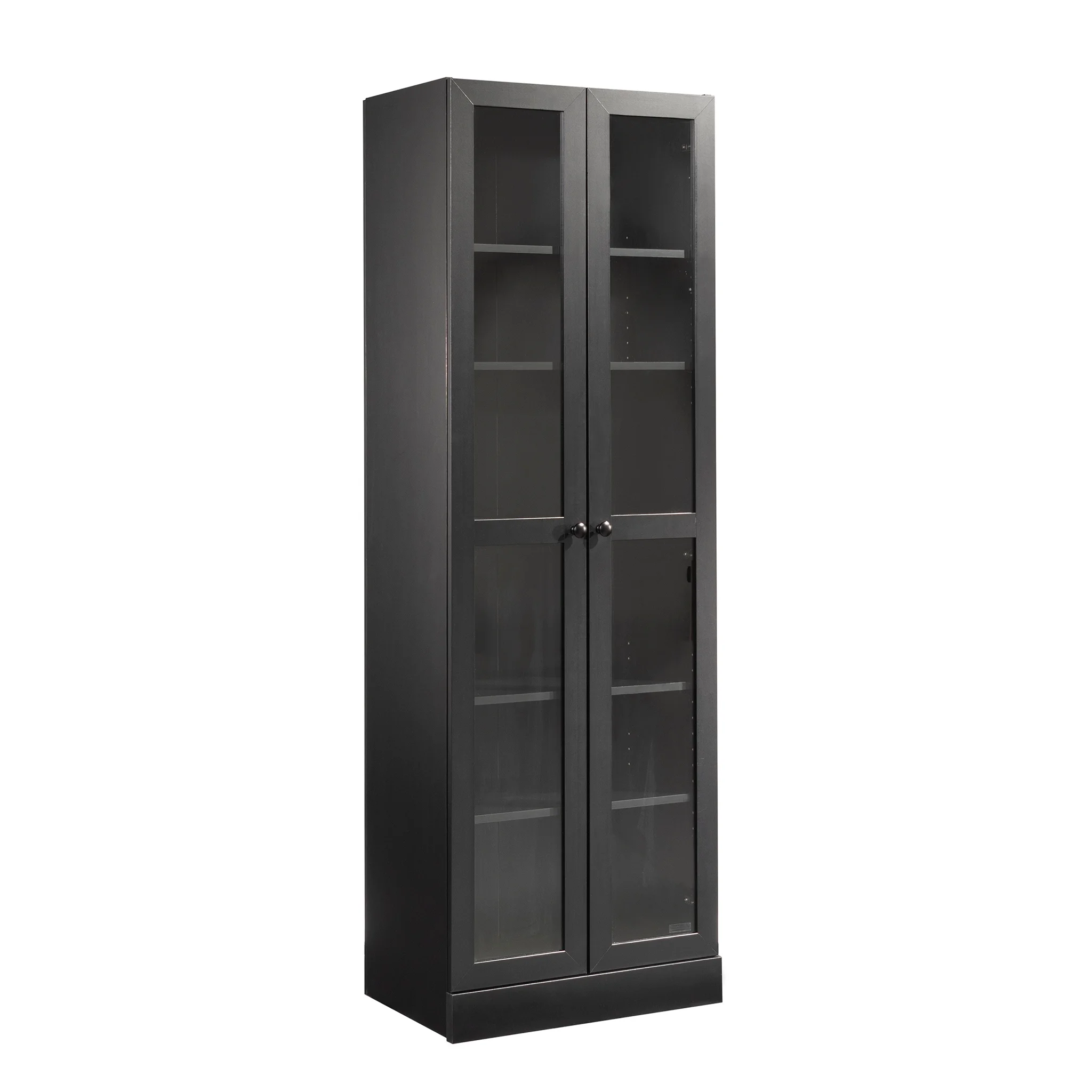 Mainstays Glass Door Storage Bookcase, Black Finish - Image 4