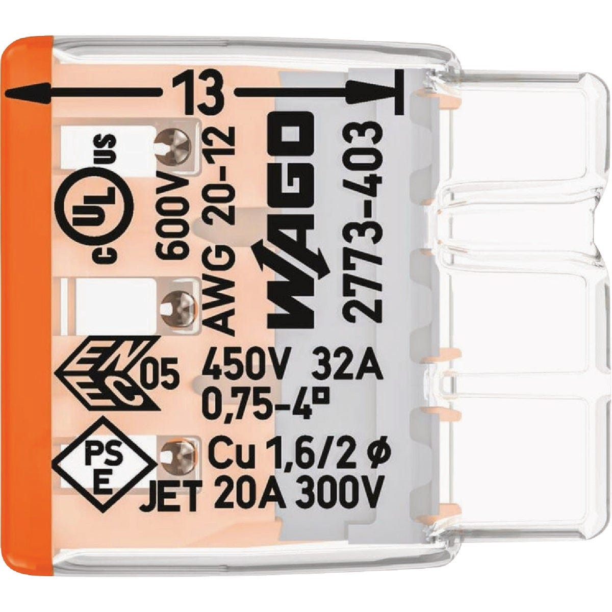 Wago 3-Wire Compact Push In Connector (10-Pack)