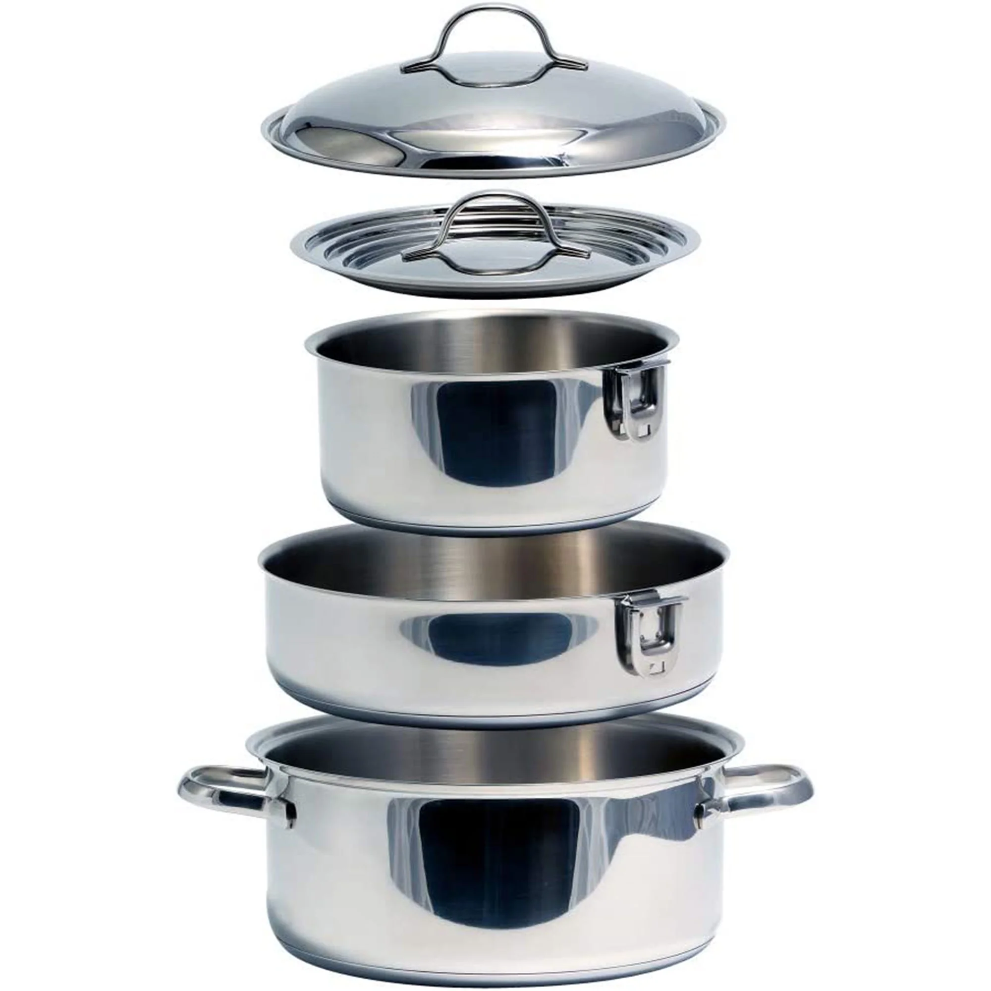 Camco Premium Ceramic Nesting Cookware Set- Non Stick Pans and Pots with Removable Handles, Space Efficient Excellent for RVs and Compact Kitchens, 7-Piece Set (43920)
