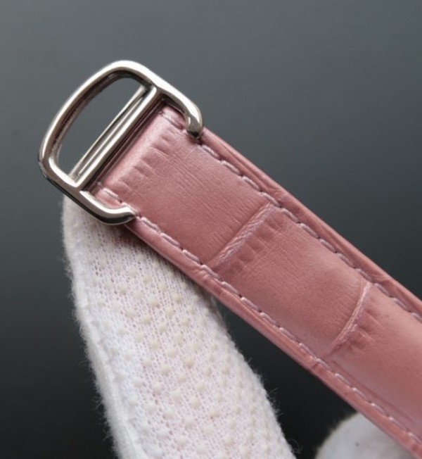 Replica Cartier Ballon Bleu 36mm White Textured Dial Pink Leather Strap - Top club