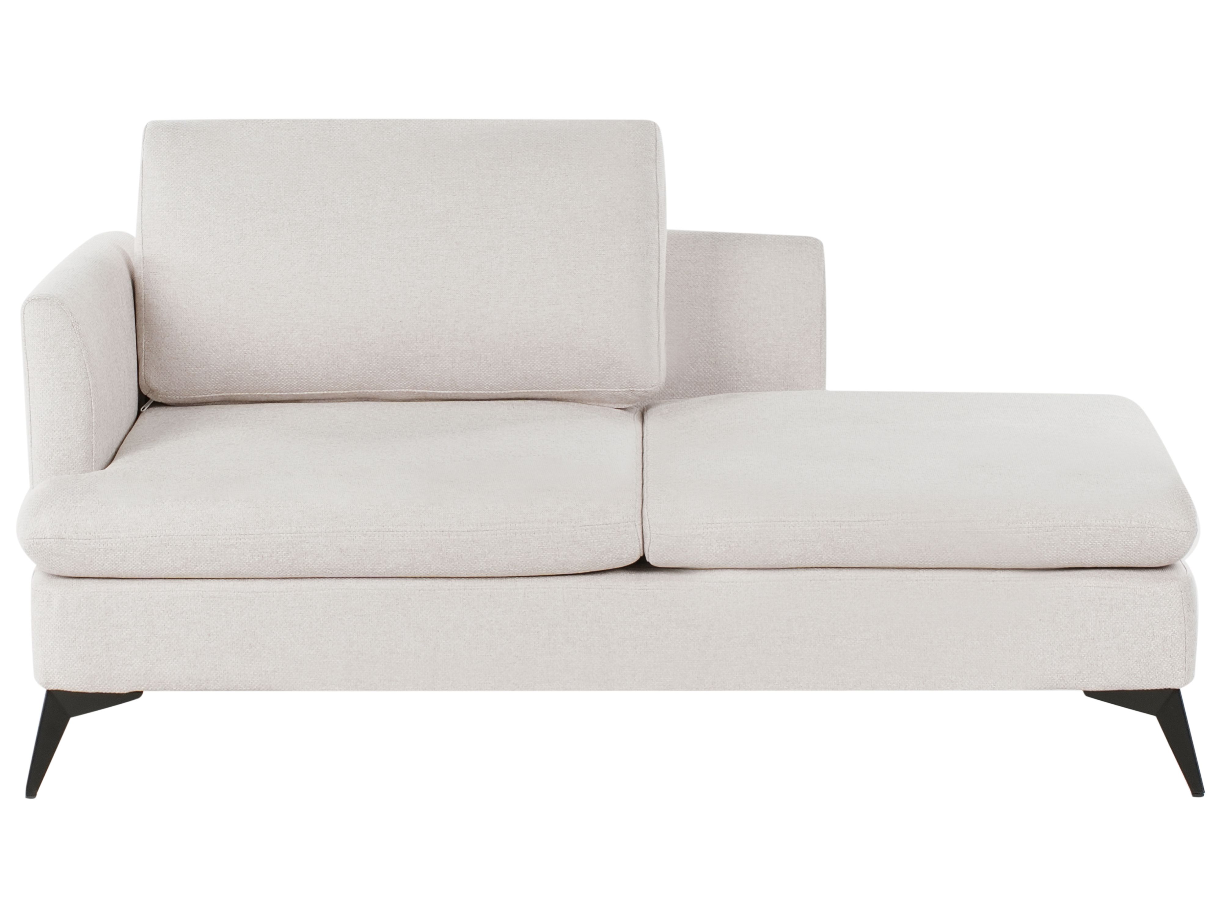 Left-Hand Chaise Lounge SIEVOZ Fabric Light Beige