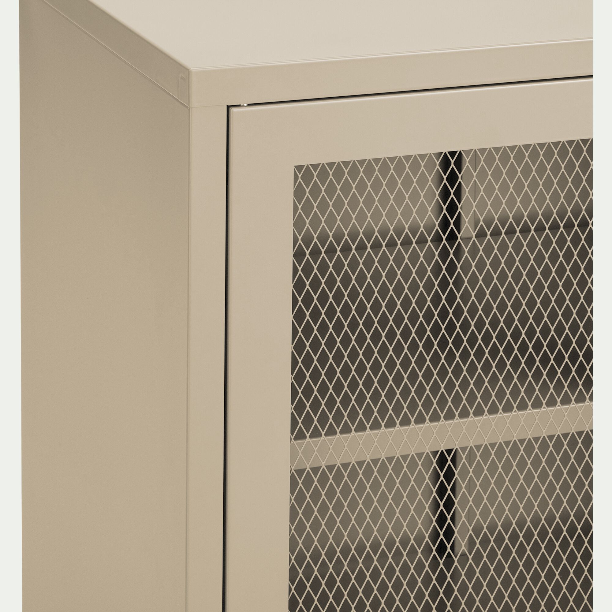 FAYNA - Buffet 2 portes battantes en acier - beige sable