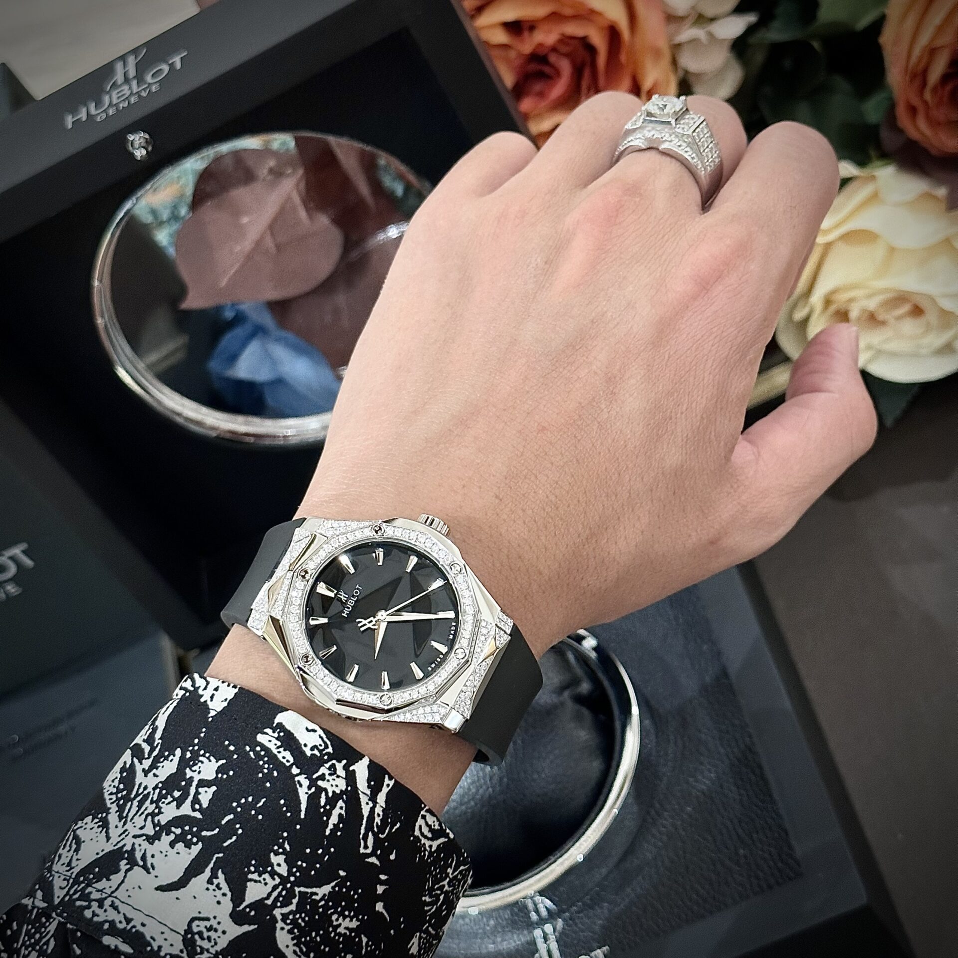 Hublot Orlinski Black With Moissanite Diamond Replica 1:1 Watch 40mm - Top club