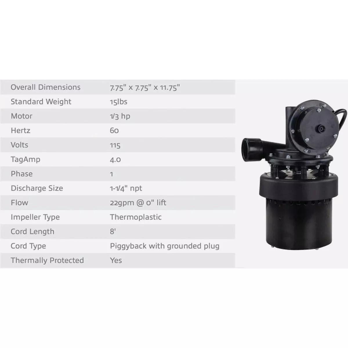Star Water Systems 1/3 HP Thermoplastic Utility/Laundry Sink Pump