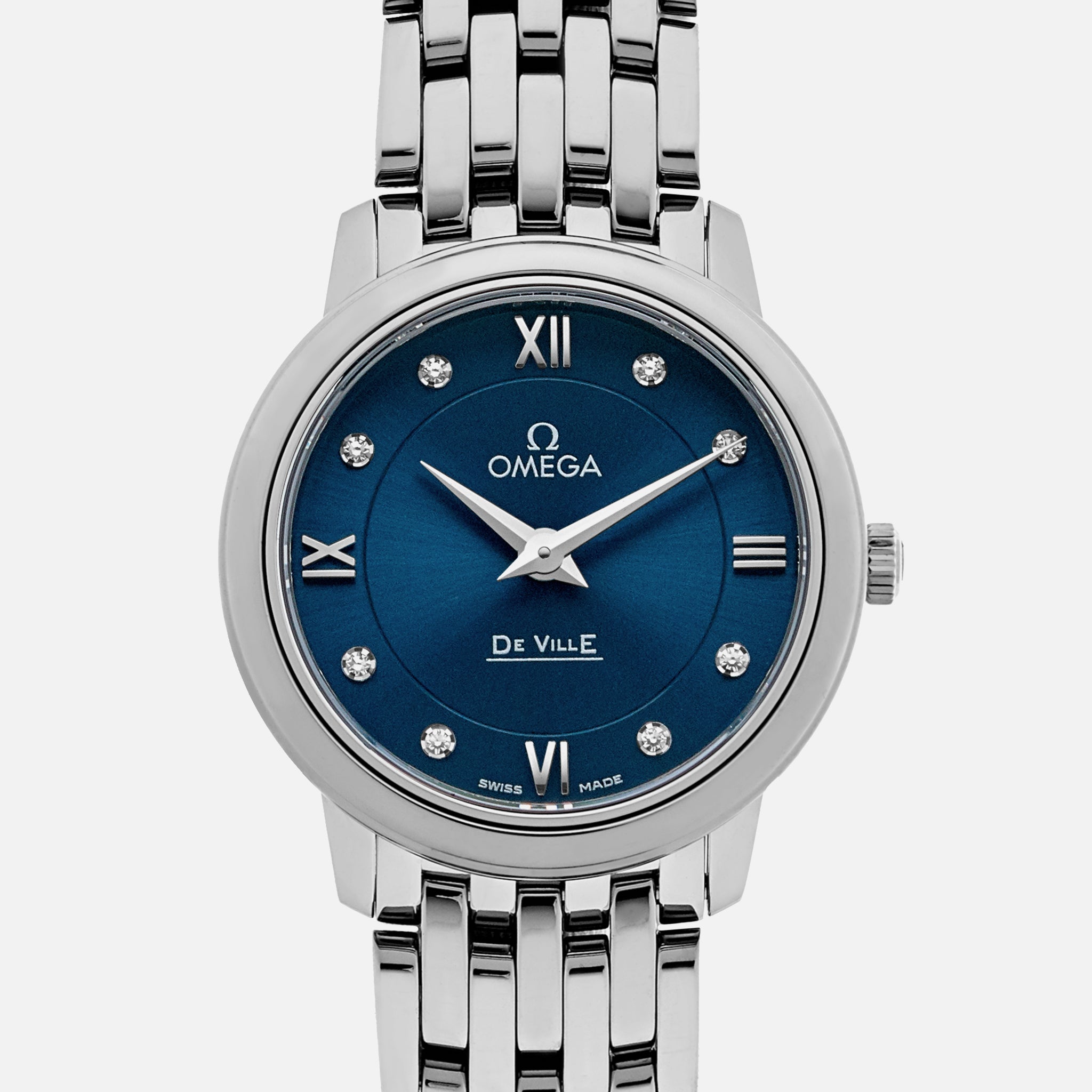 De Ville Prestige Quartz 27.4mm Blue Dial With Diamonds(1:1 replica) - Top club