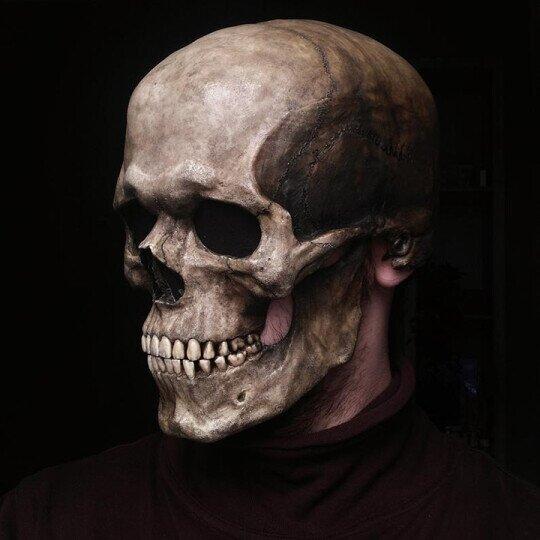Realistisch Beweegbaar Schedelmasker van Hoogwaardig Latex voor Halloween en Themafeesten – Geschikt voor Hoofdomtrek 58-62 cm