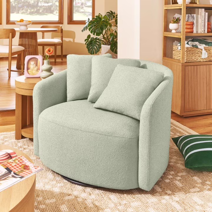 Beautiful Drew Accent Chair by Drew Barrymore, Cream Boucle - Image 7