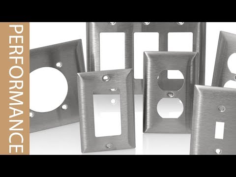 Leviton 2-Gang Stainless Steel Single Toggle/Duplex Magnetic C-Series Wall Plate, Stainless Steel