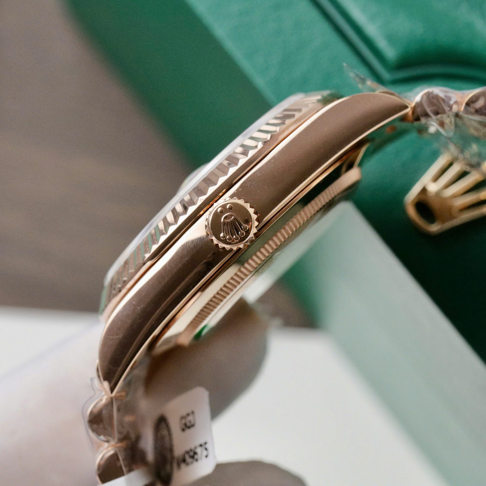 Rolex Day-Date Dial Blue Copies Watch Custom Weight 186Gram 18K Gold Wrapped 40mm - Top club