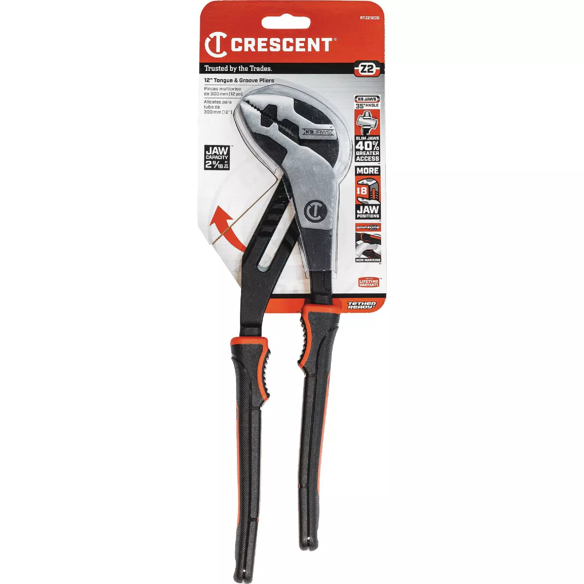 Crescent 12 In. Straight Jaw Tongue & Groove Pliers