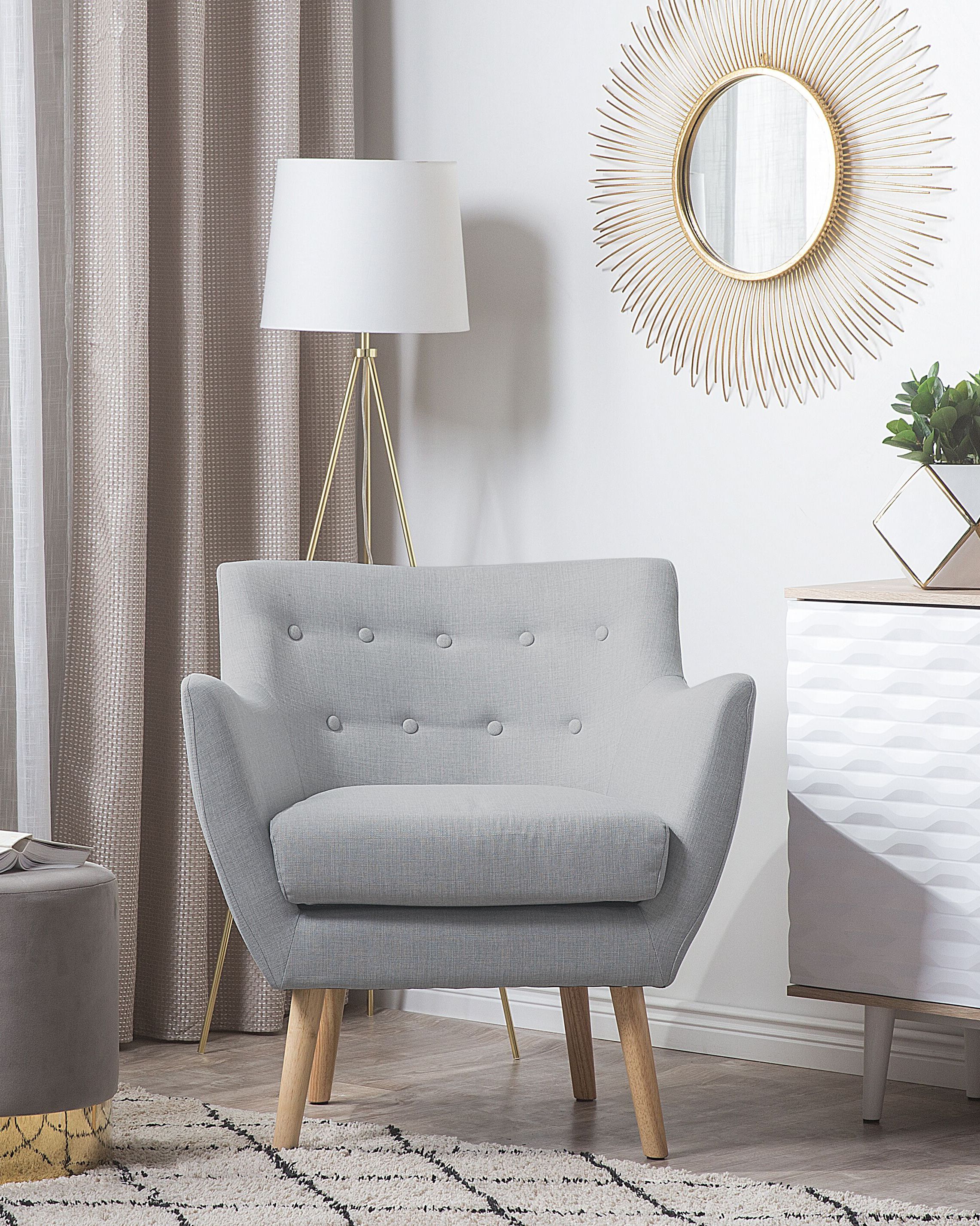 Armchair DRAMMEN Fabric Light Grey
