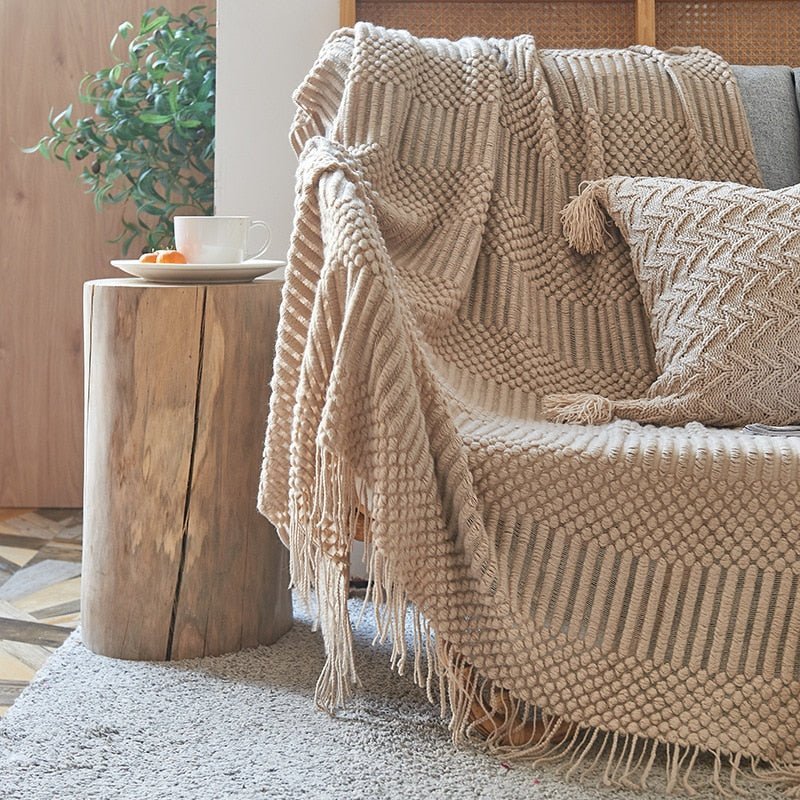 Zachte Gebreide Deken 130x160 cm – Scandinavisch Design voor Bank en Bed, Comfortabel en Duurzaam