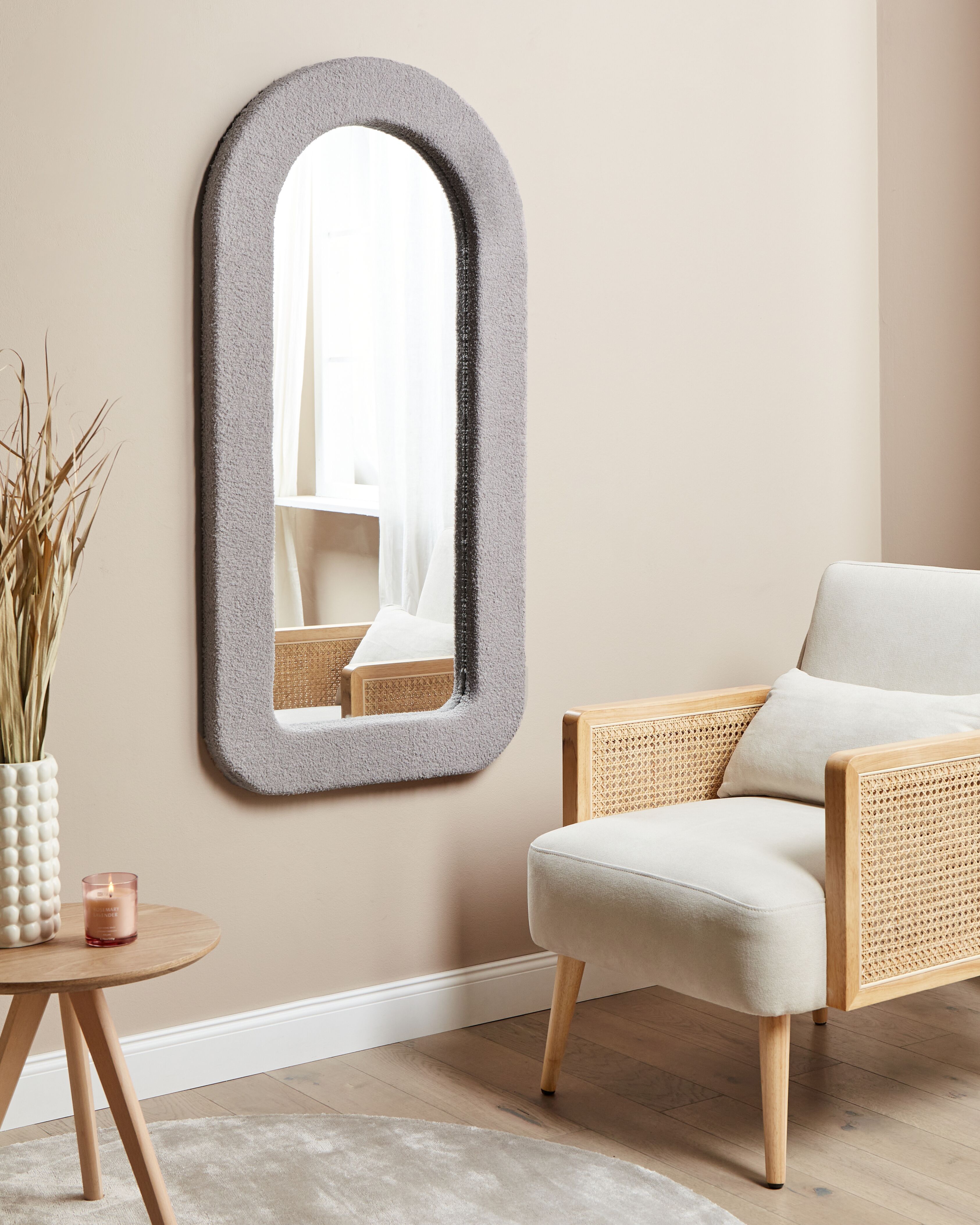 Wall Mirror CERVON 60 cm 120 cm Boucle Taupe