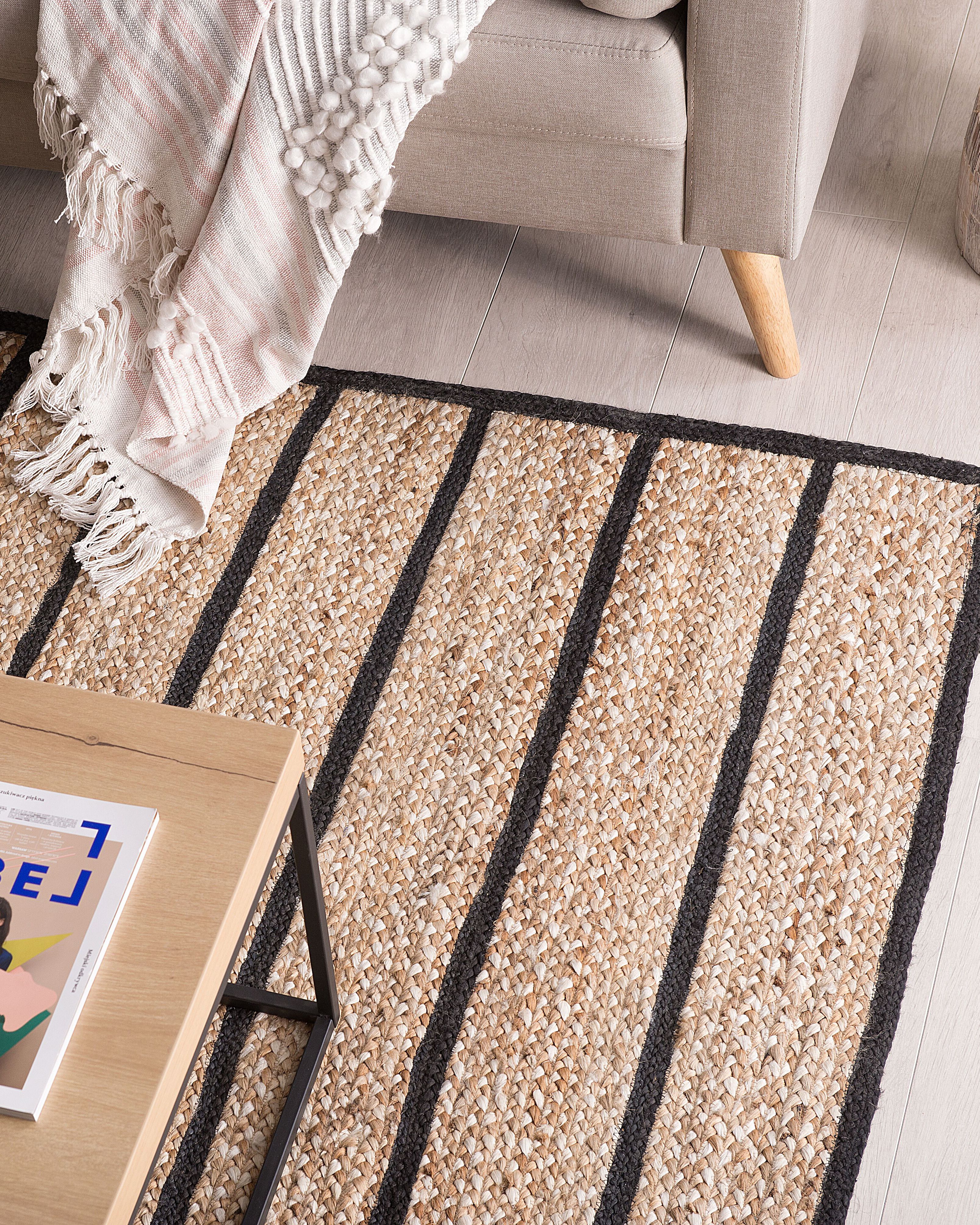 Rug KARADONA Beige 140 x 200 cm Jute