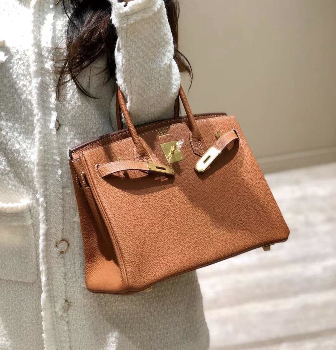 Hermes Birkin 30cm Burnt Orange Togo Leather Gold Hardware