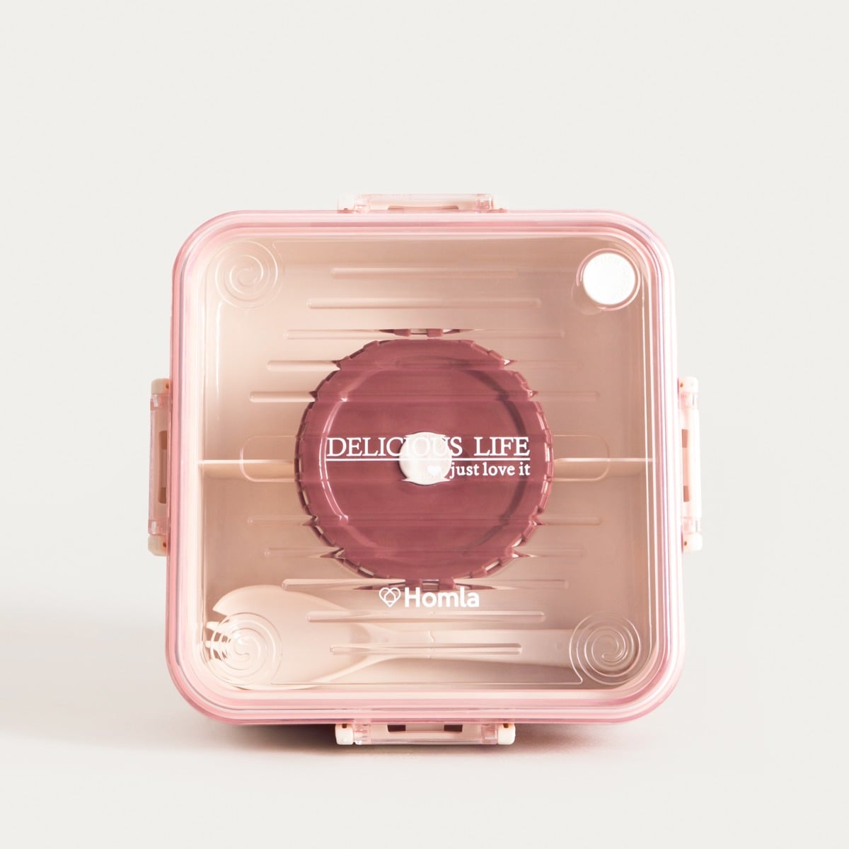 Lunchbox POPPIE z łyżeczką różowy 2.15 l