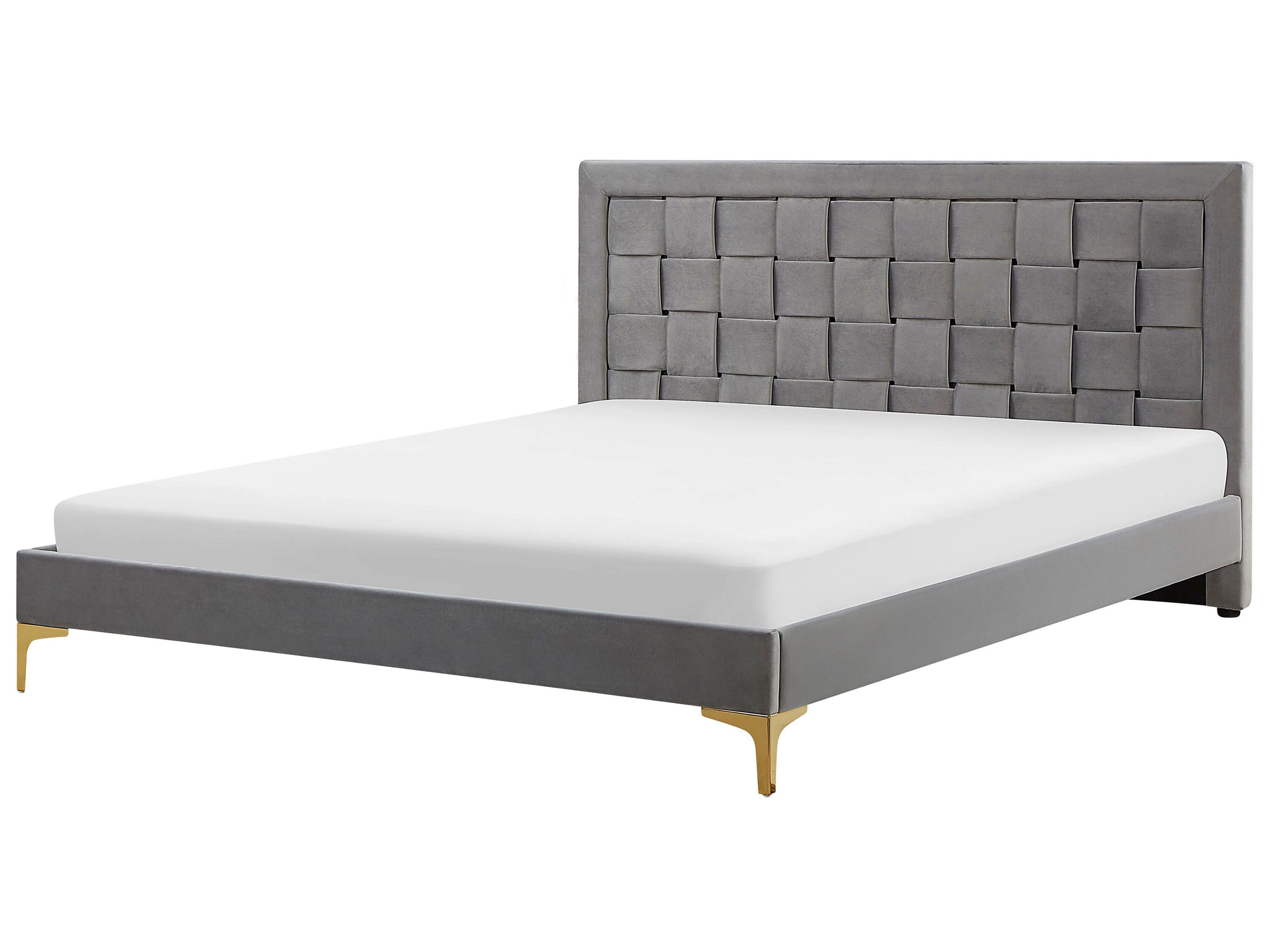 Bed Velvet LIMOUX 180 x 200 cm (EU Super King) Grey
