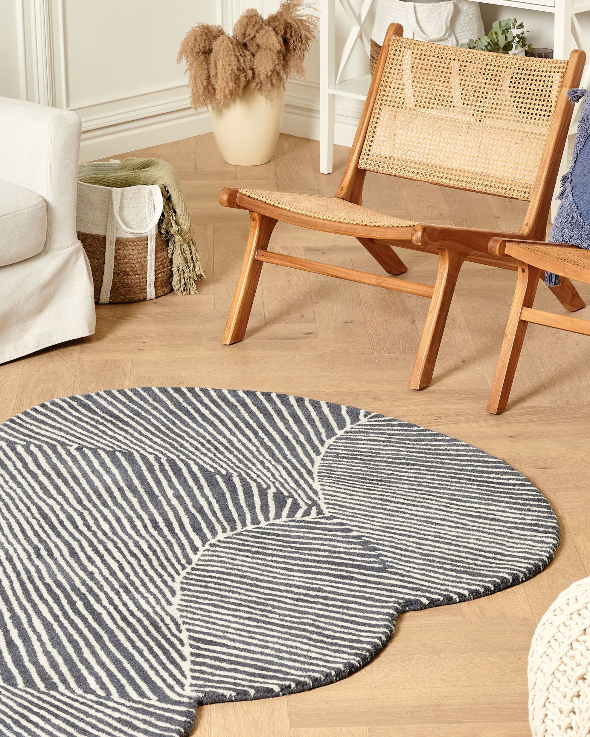 Rug ZABOL Graphite Grey 140 x 200 cm Wool