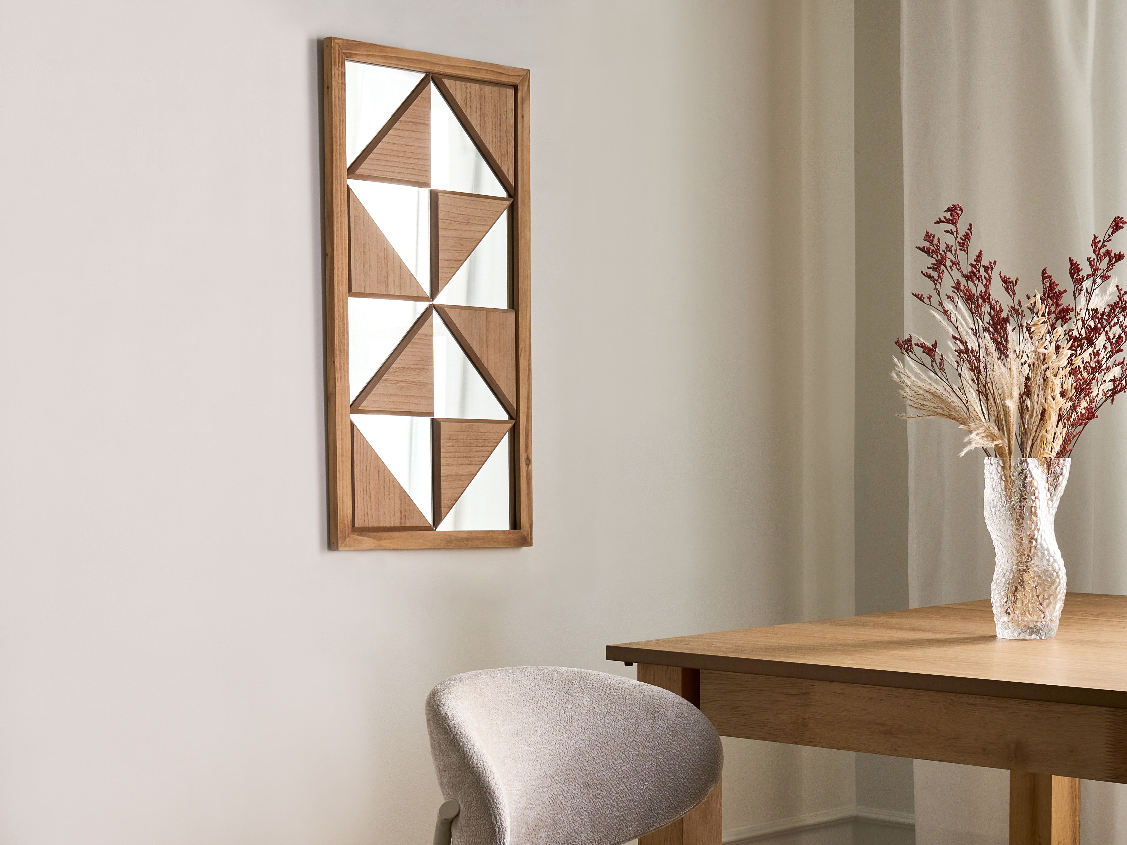 Wall Decor HIESVILLE Fir Wood 75 cm Light Brown