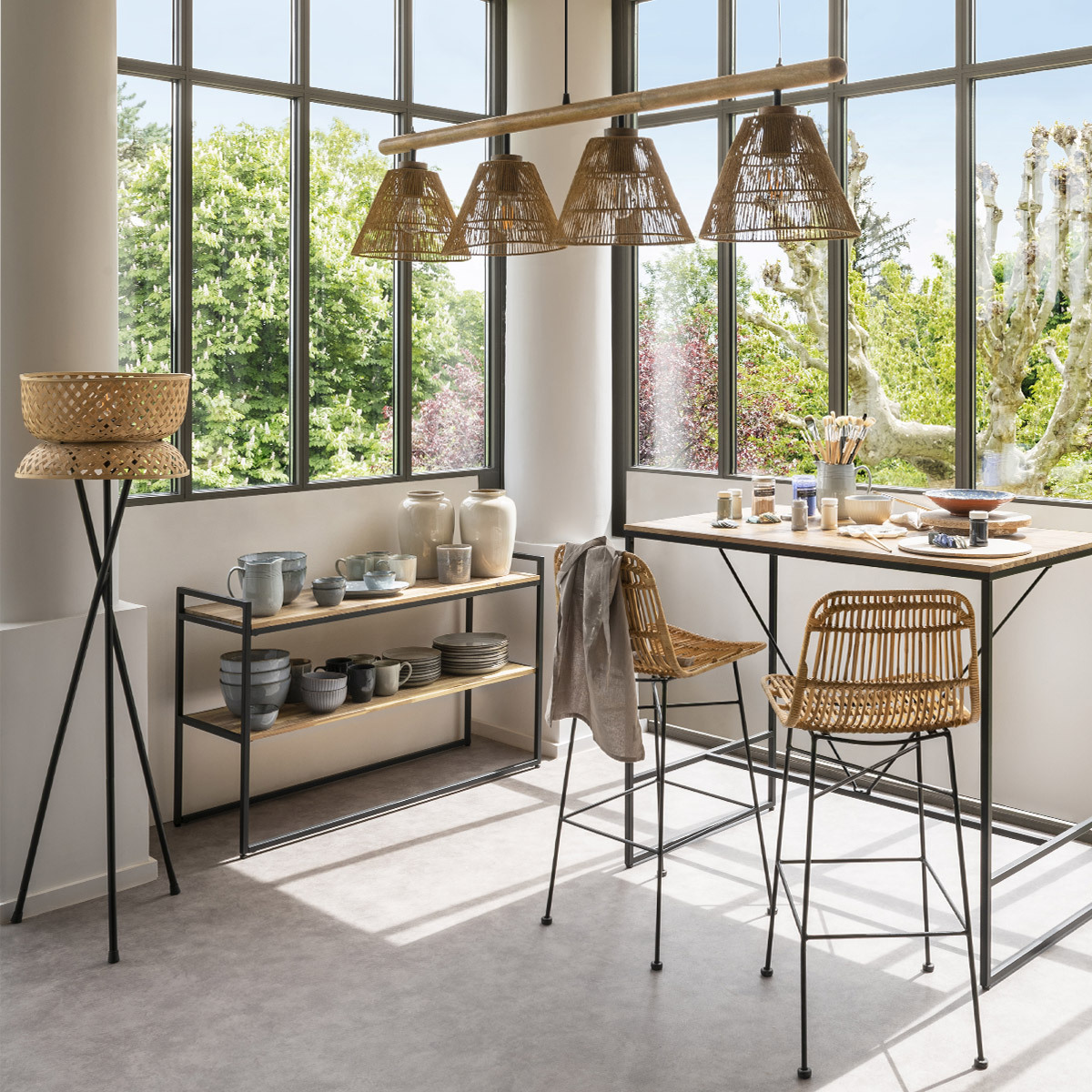 Bar dining table "Edena" Acacia, L.115 cm