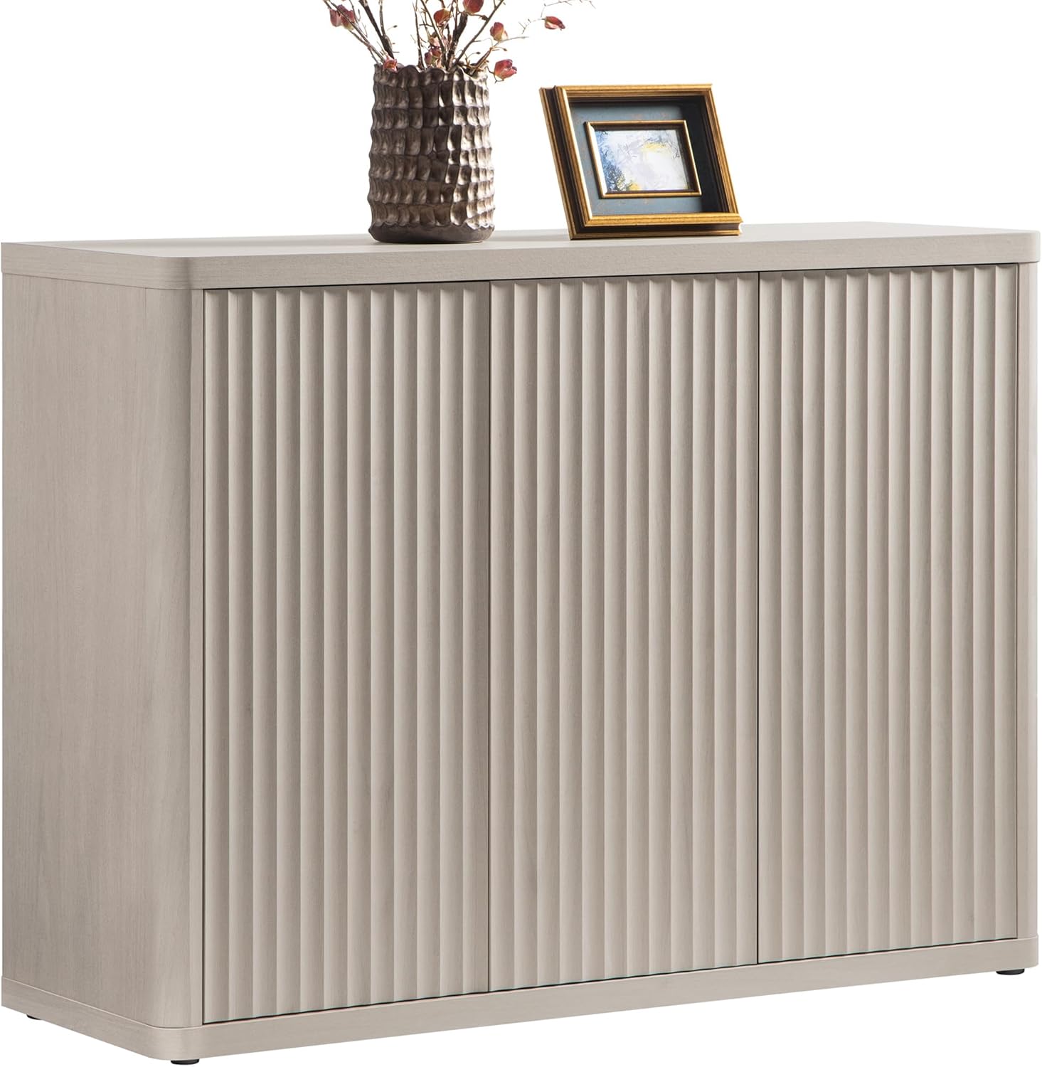 SICOTAS Buffet Cabinet with Storage Accent Sideboard with 3 Doors Modern 46.6