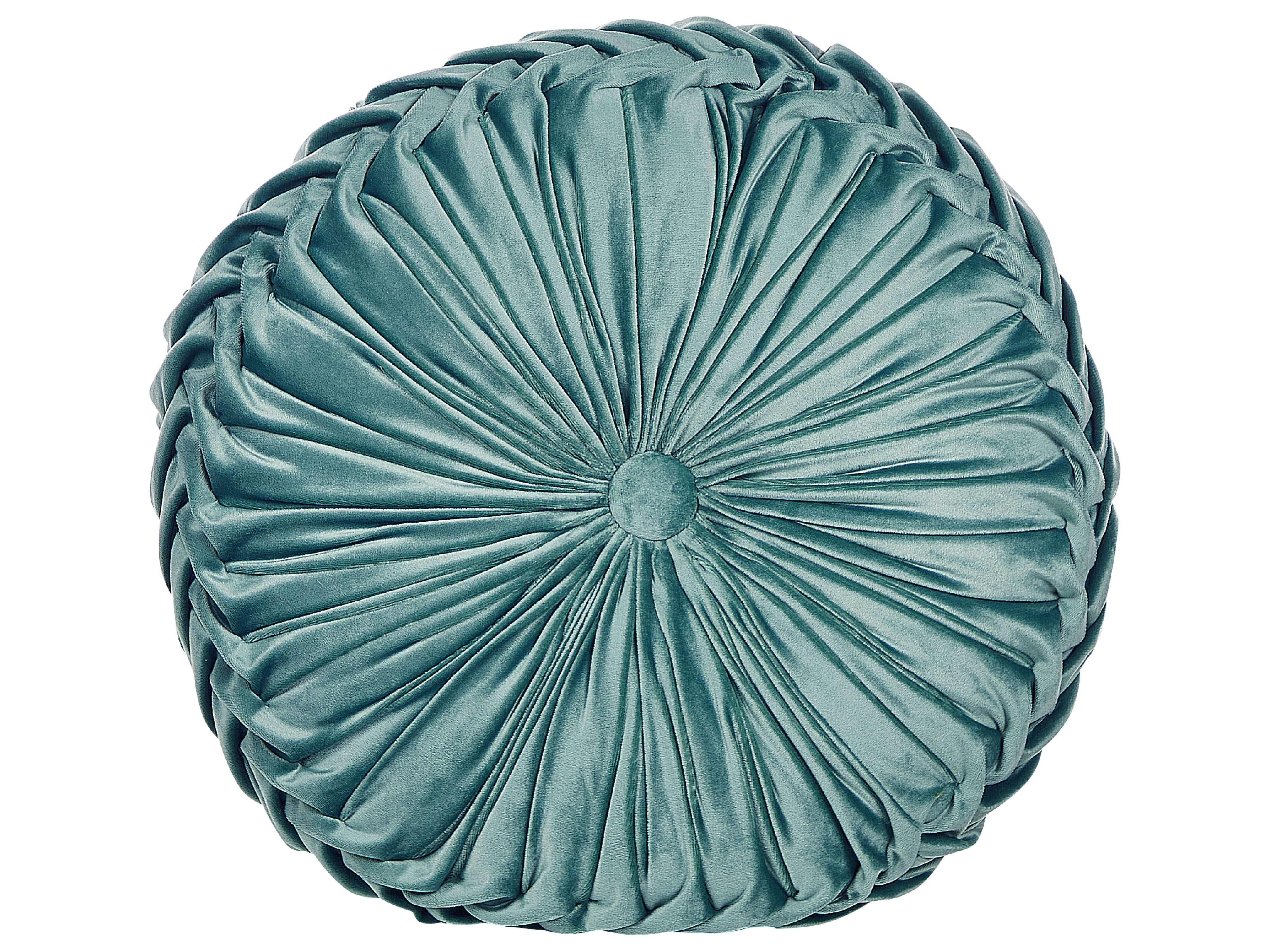 Throw Cushion UDALA Velvet 40 x 40 cm Teal Solid