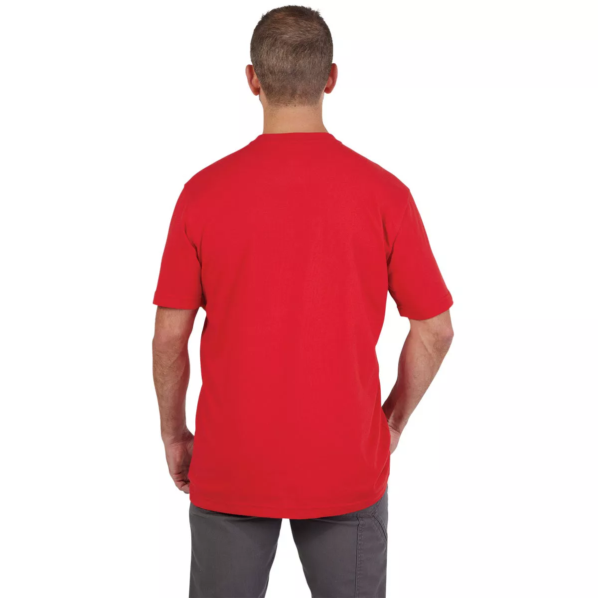 Milwaukee Medium Red Short Sleeve Men's Heavy-Duty T-Shirt