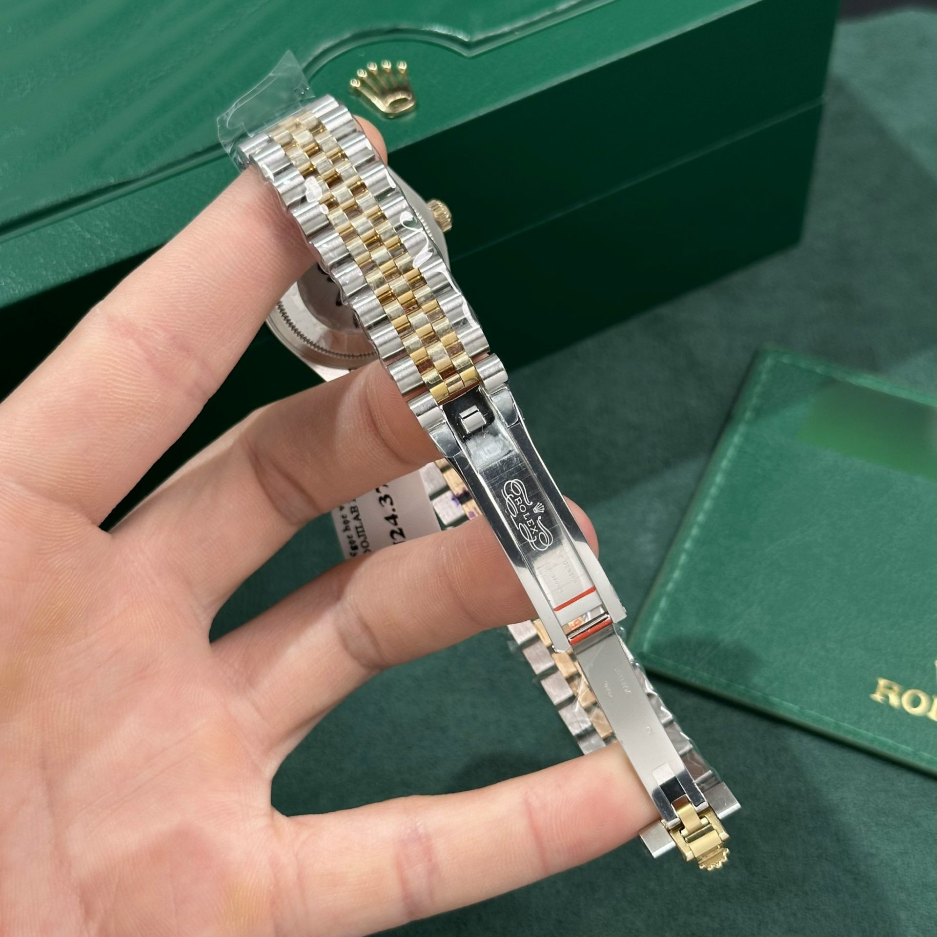 Rolex Replica Watch DateJust Gold Wrapped Green Dial GM Factory 31mm - Elite Watch Atelier