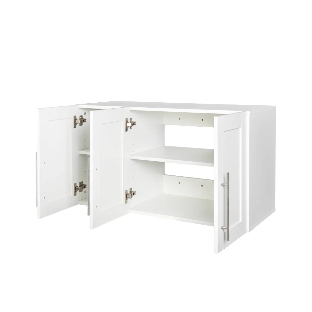 Stackable Wall Cabinet,Solid Wood Storage Cabinet with Adjustable Shelves and Doors,Console Table Side Table for Hallway,Sideboard Buffet Cupboard for Kitchen, 15.75" D x 15.75" W x 70.87" H, White - Image 14