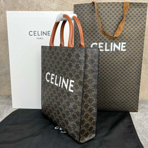 CELINE CABAS TRIOMPHE CANVAS SMALL VERTICAL HANDBAG Celine replica tote bag