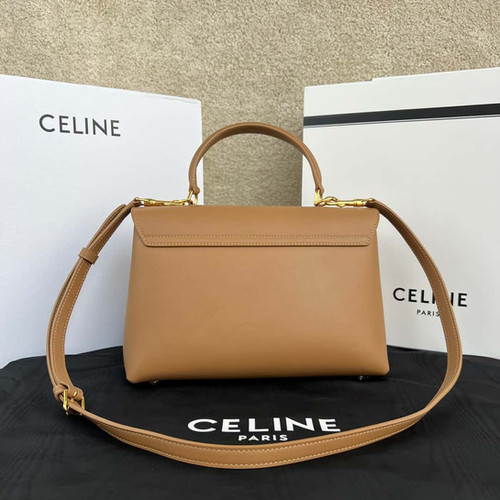 CELINE Nino Medium Soft Cow Leather Handbag – Celine Inspired Shoulder Bag Brown