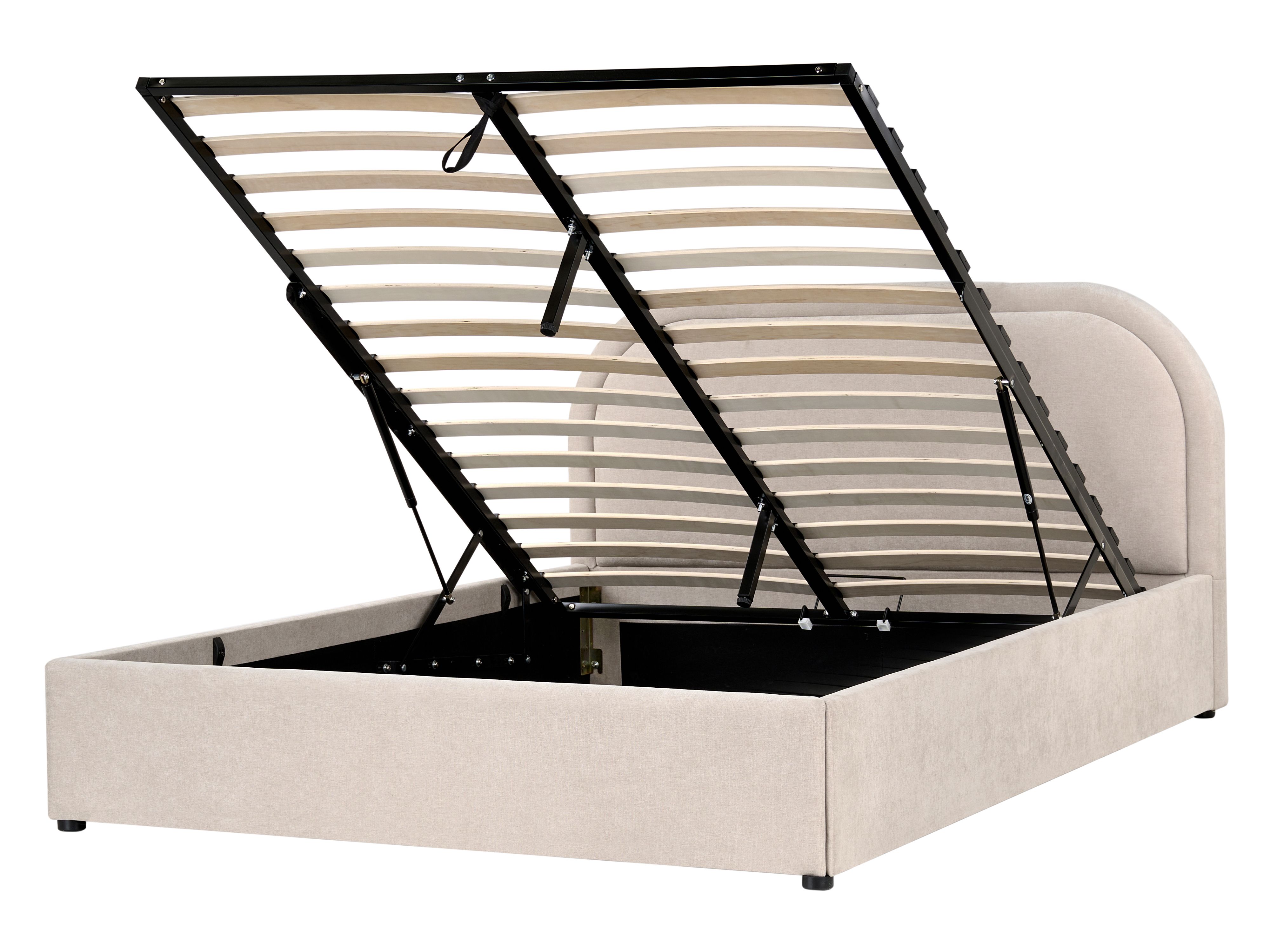 Ottoman Bed Chenille QUILLIEN 140 x 200 cm (EU Double) Light Beige