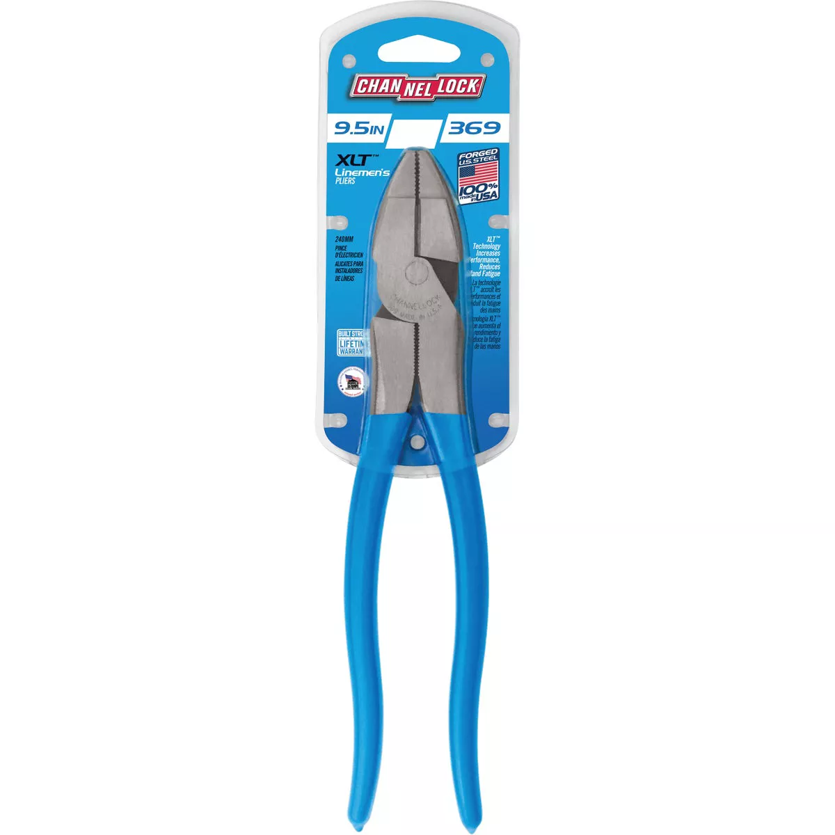 Channellock XLT 9-1/2 In. High Carbon Steel Round Nose Linesman Pliers