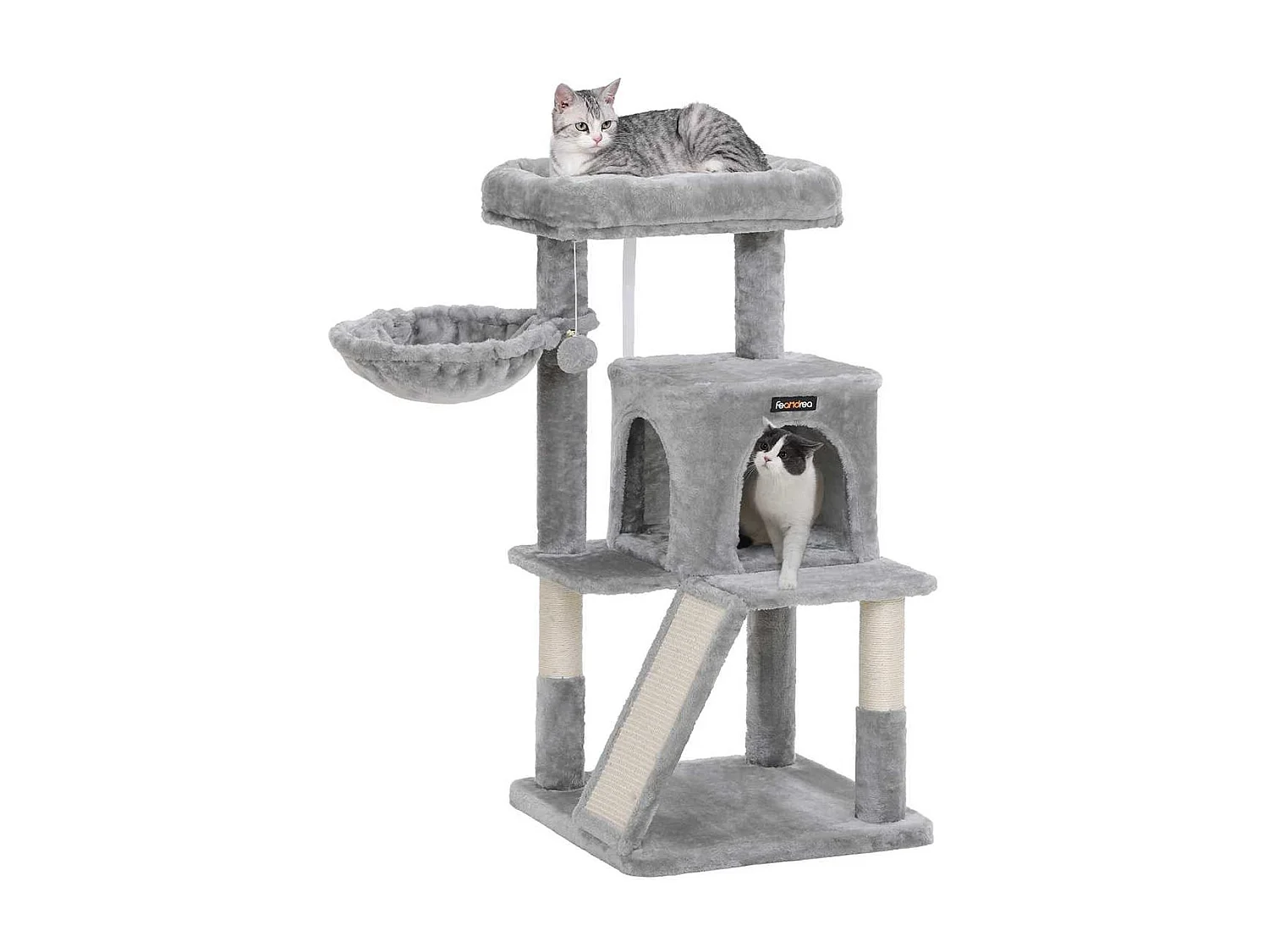 FEANDREA Arbre à chat, tour à chat, perchoir élargi pour grands chats, gris clair PCT51W