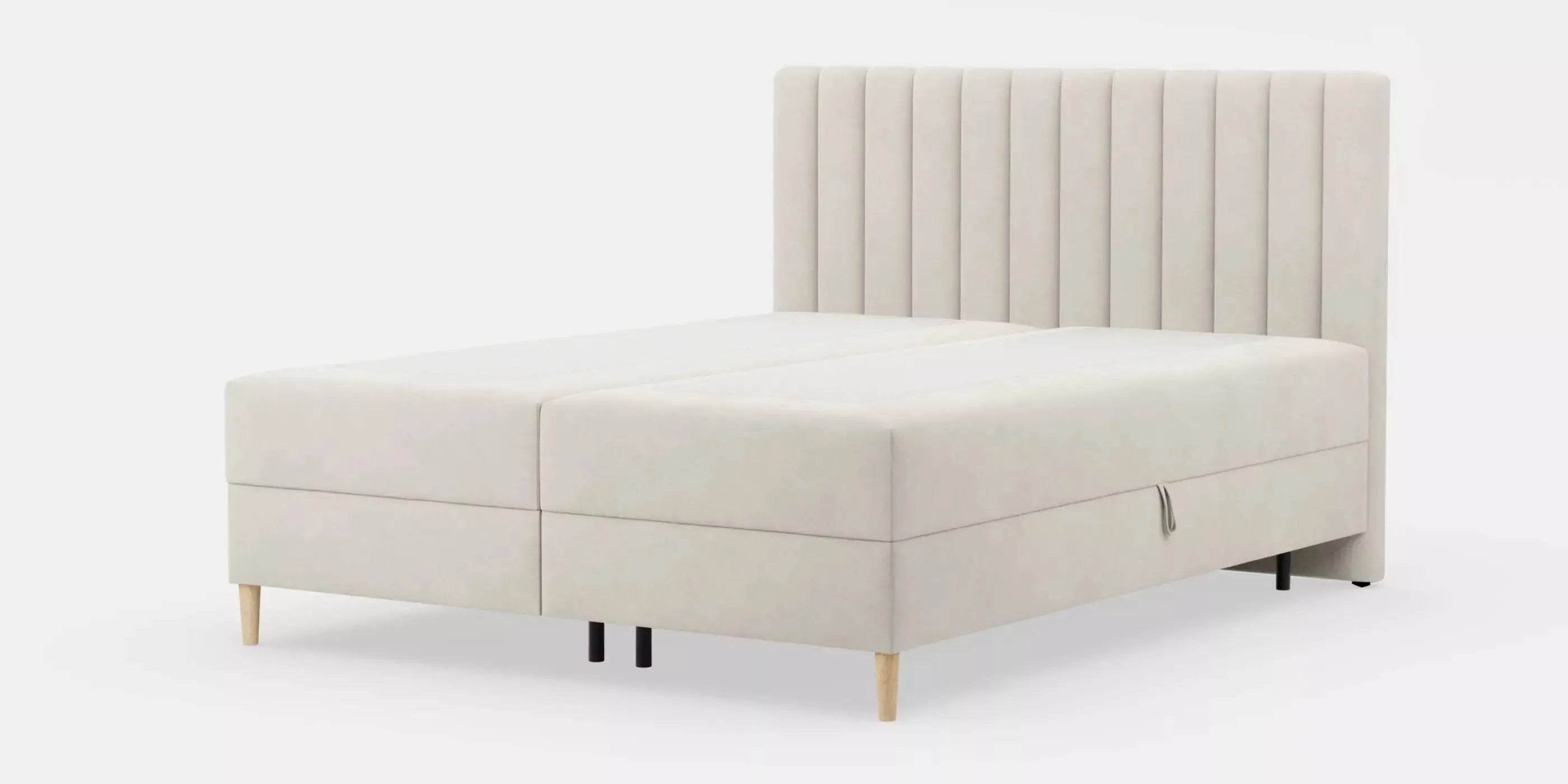 Blokker Pazara Boxspring met Opbergruimte 160 x 200 cm - Crème / Natur