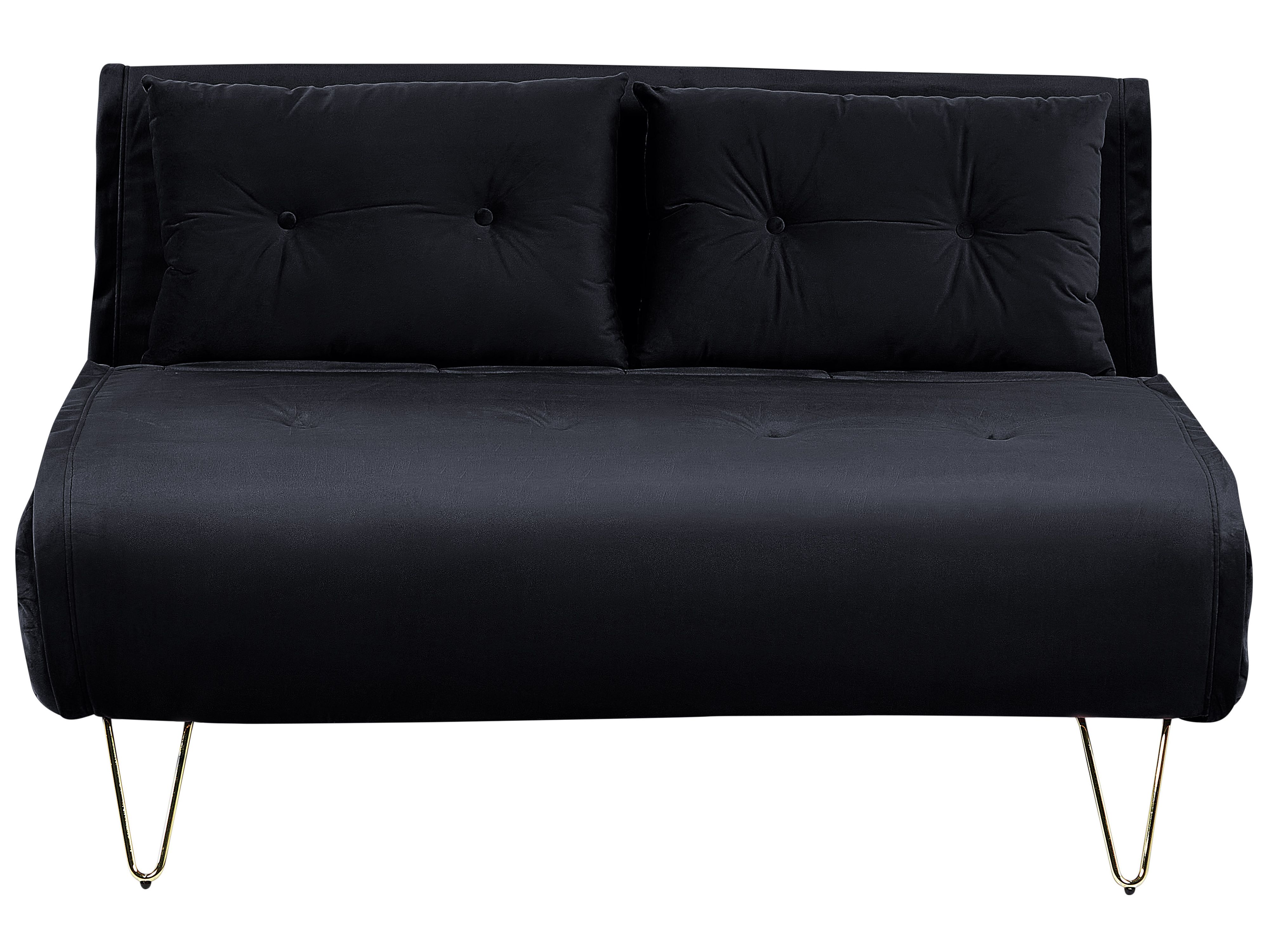 Sofa Bed 2 Seater VESTFOLD Velvet Black