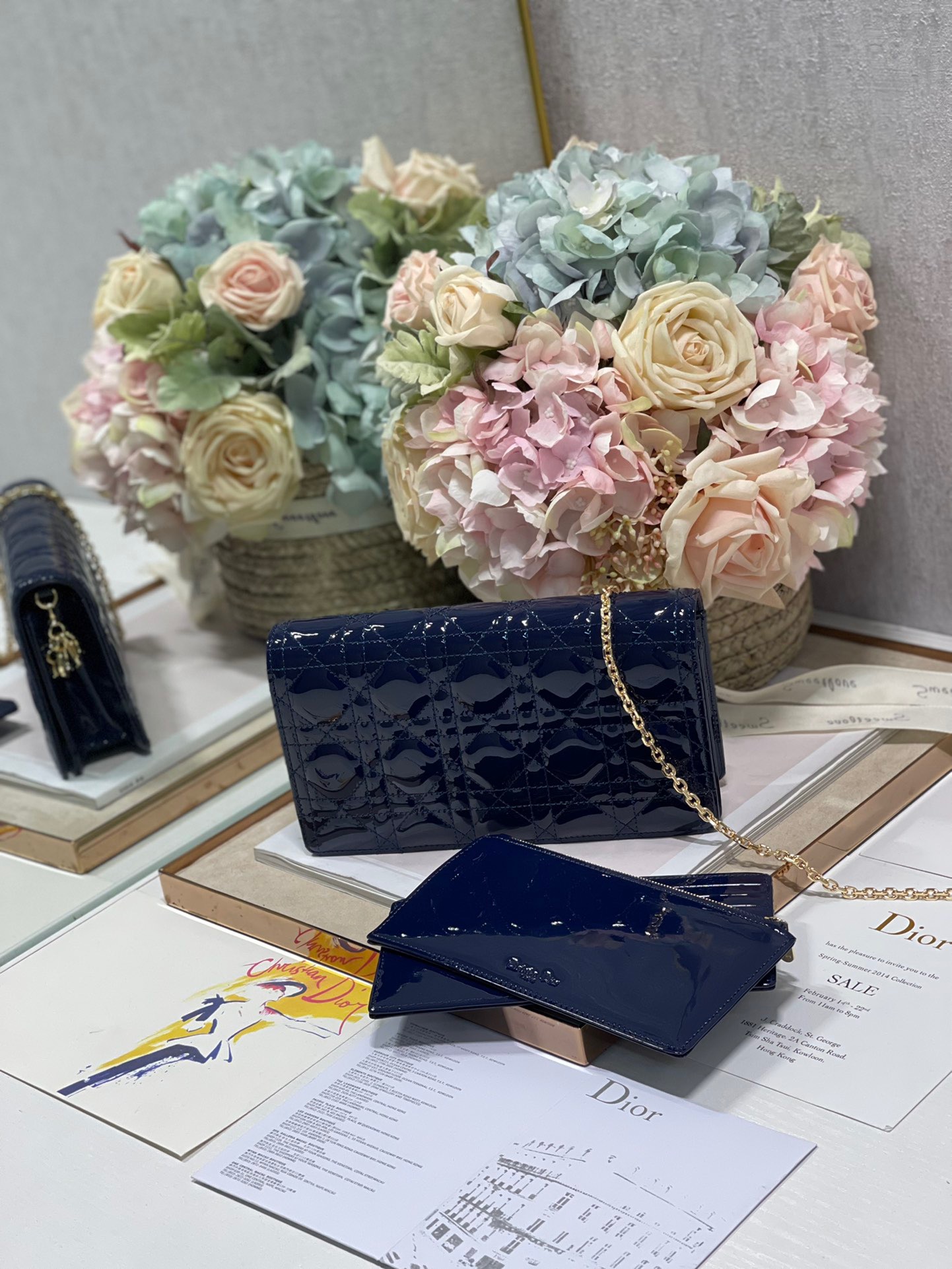 Christian Dior Lady Dior Pouch Navy, For Women, Women’s Handbags 8.5in/21.5cm CD1:1High-quality replica