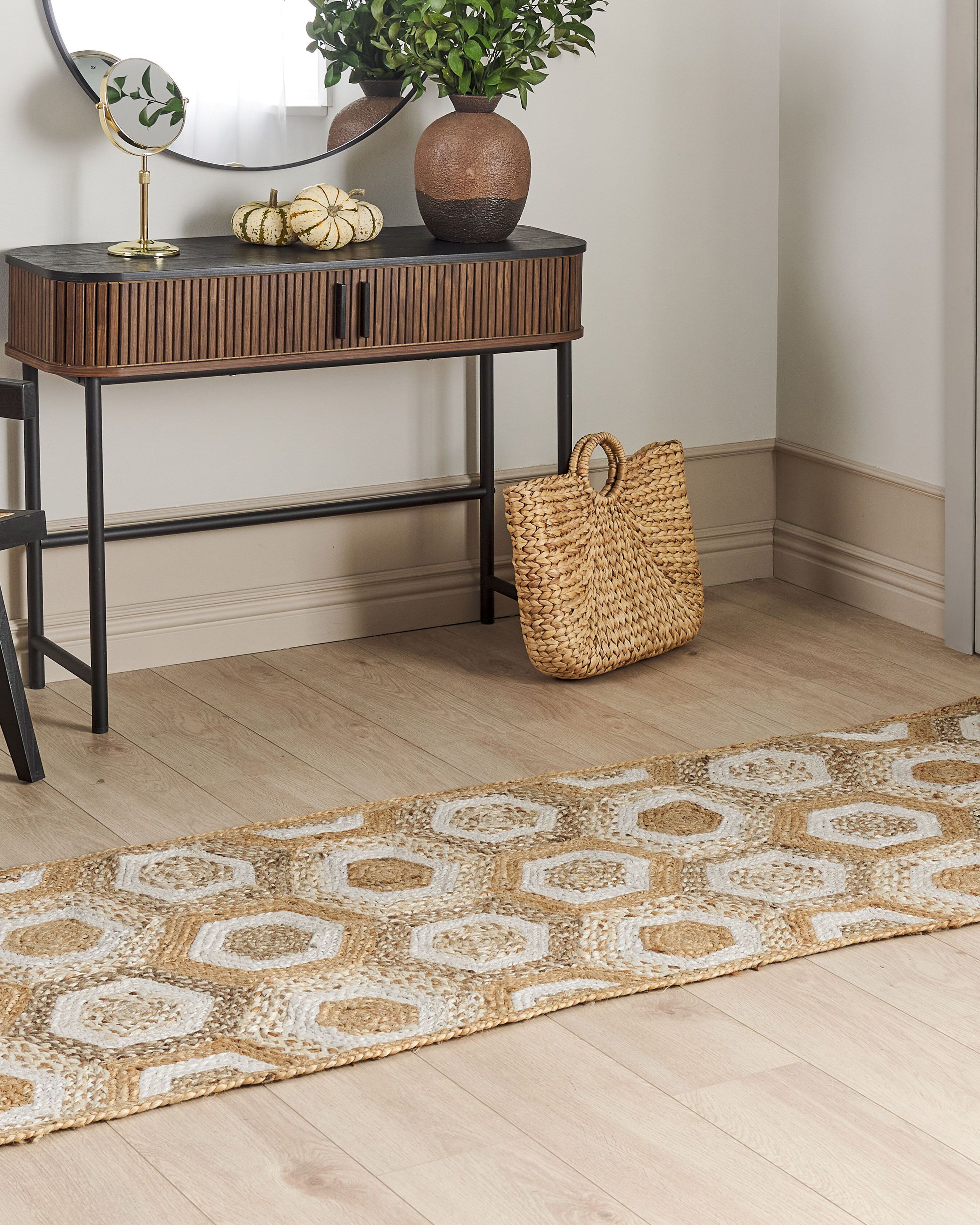 Rug BASOREN Beige 80 x 300 cm Jute