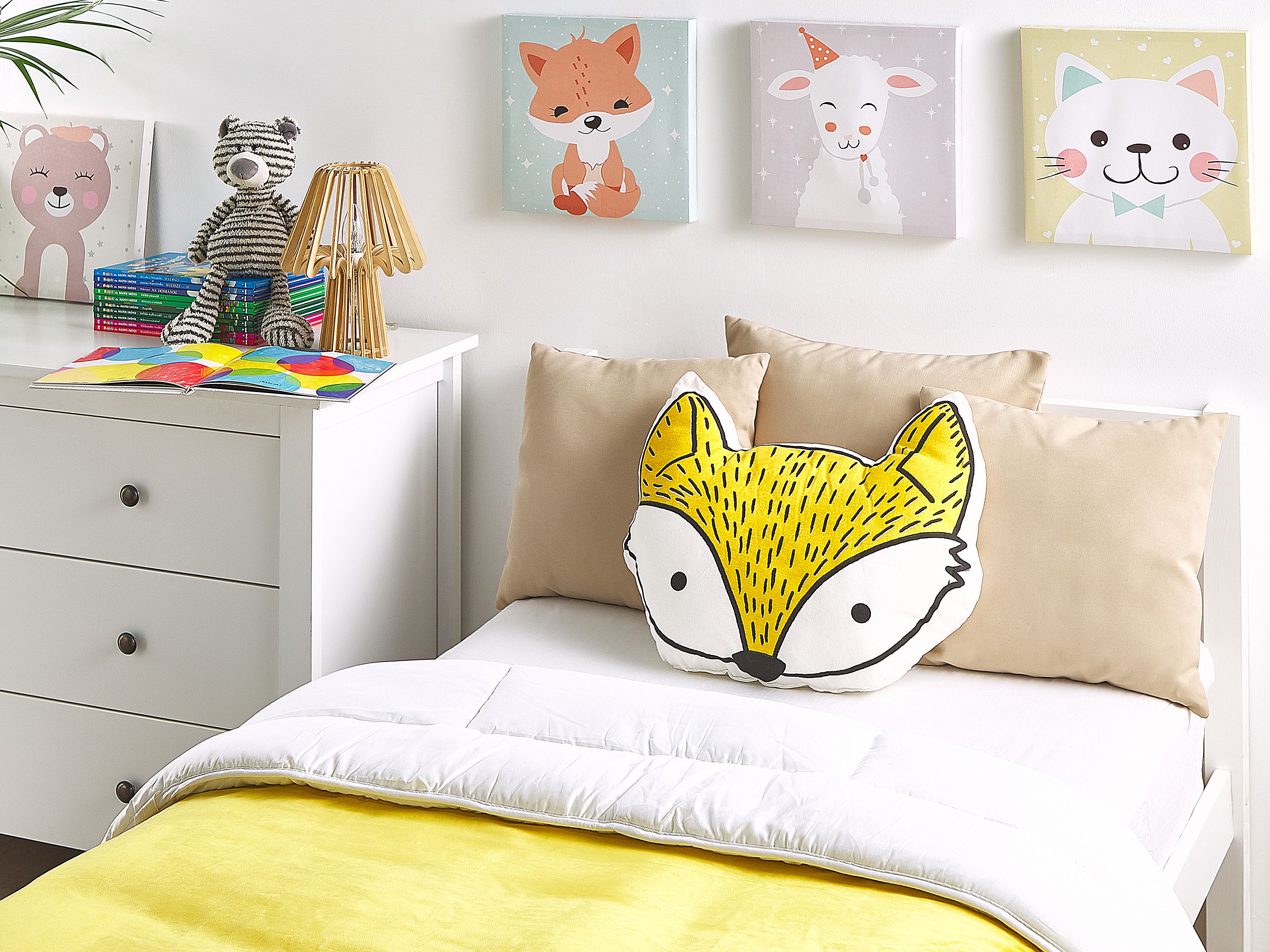 Set of 2 Decorative Cushions VADODARA Cotton 50 x 40 cm Yellow Fox