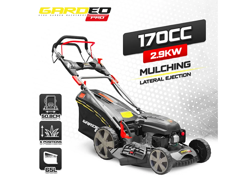 Tondeuse thermique autotractée 170.1cc - 50.8cm livrée avec 2 lames + mulching